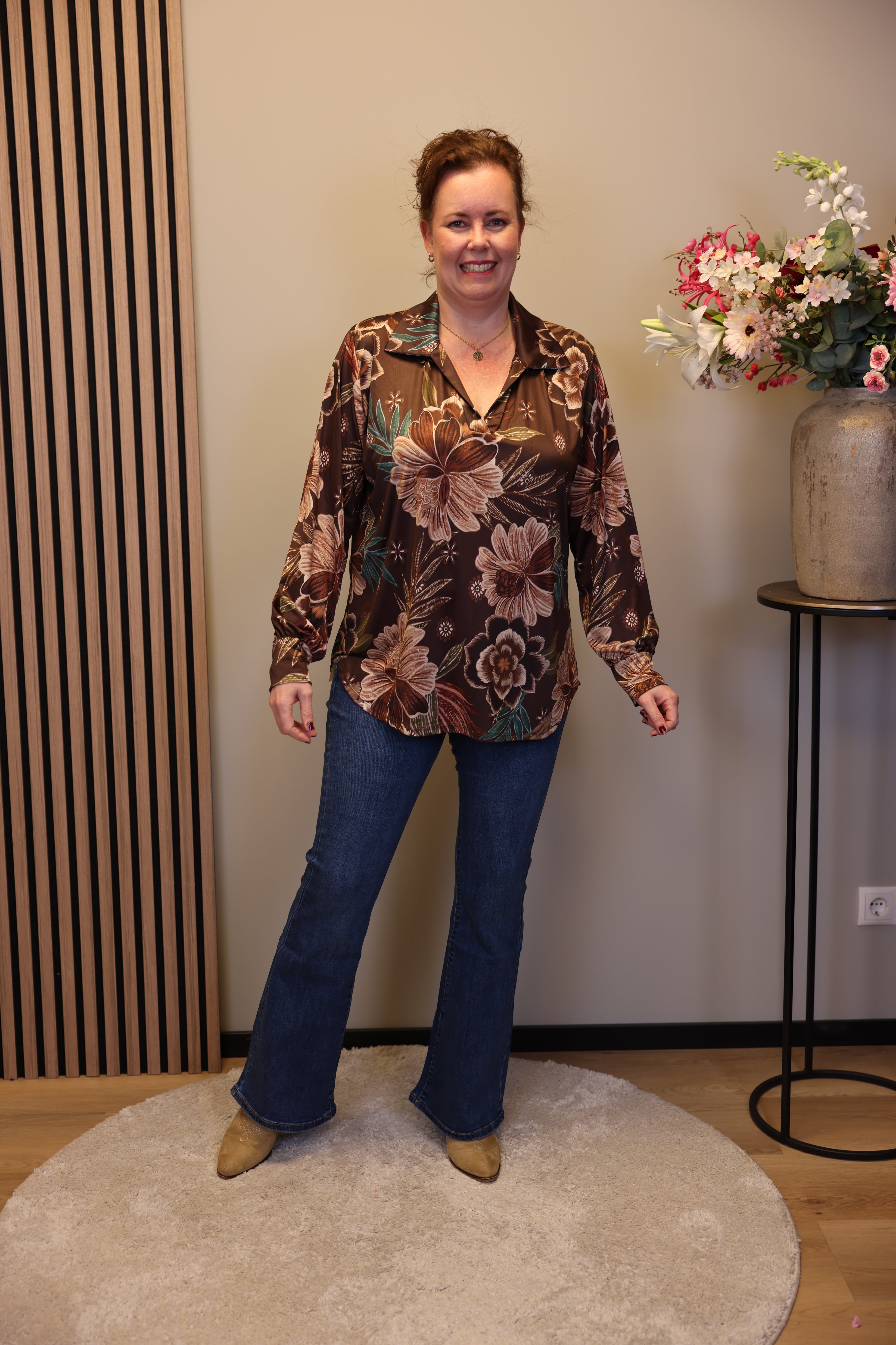Dora | Bluse schwarz Langarm 52 bis 58