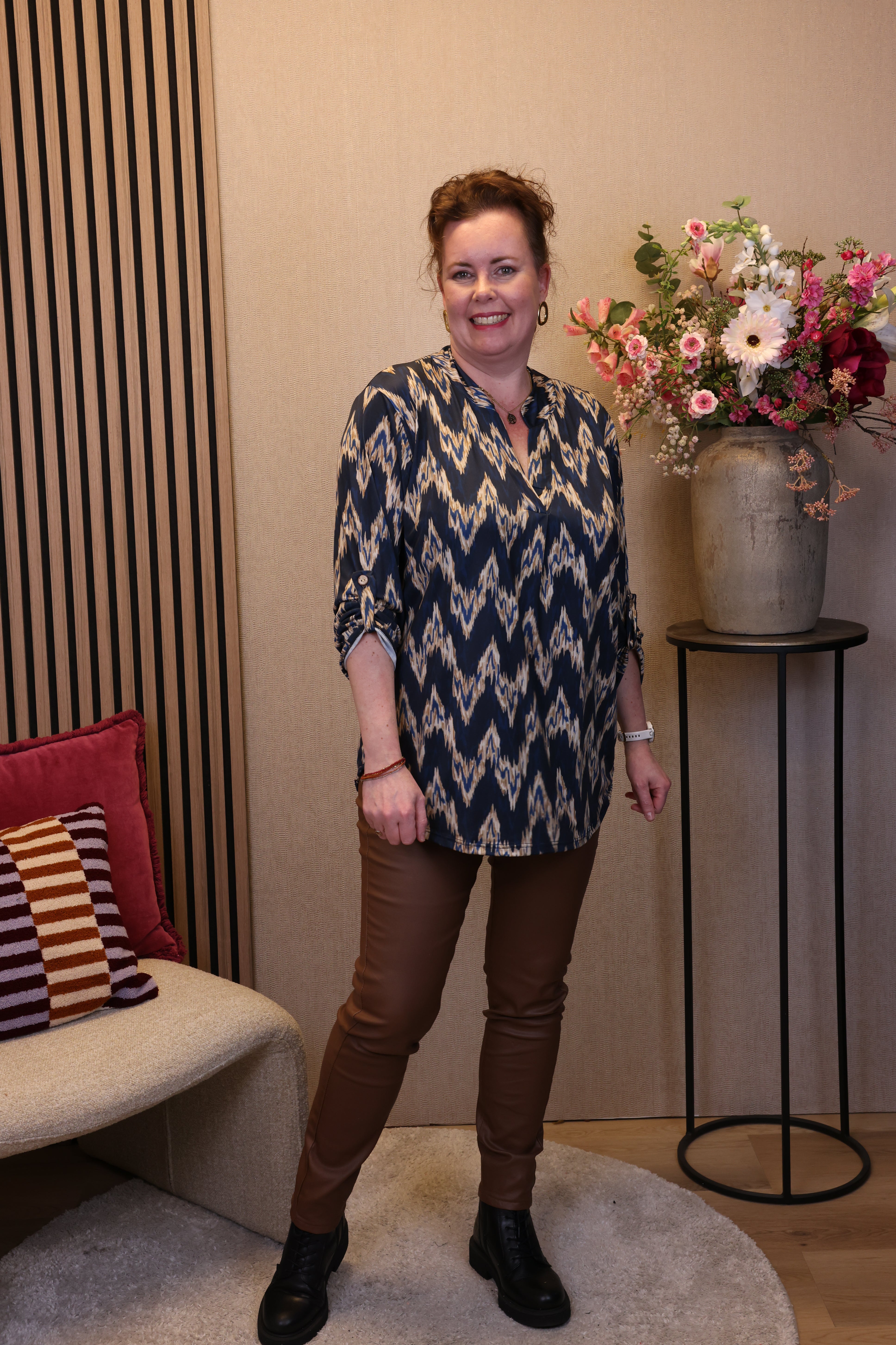 Dora | Bluse schwarz Langarm 52 bis 58