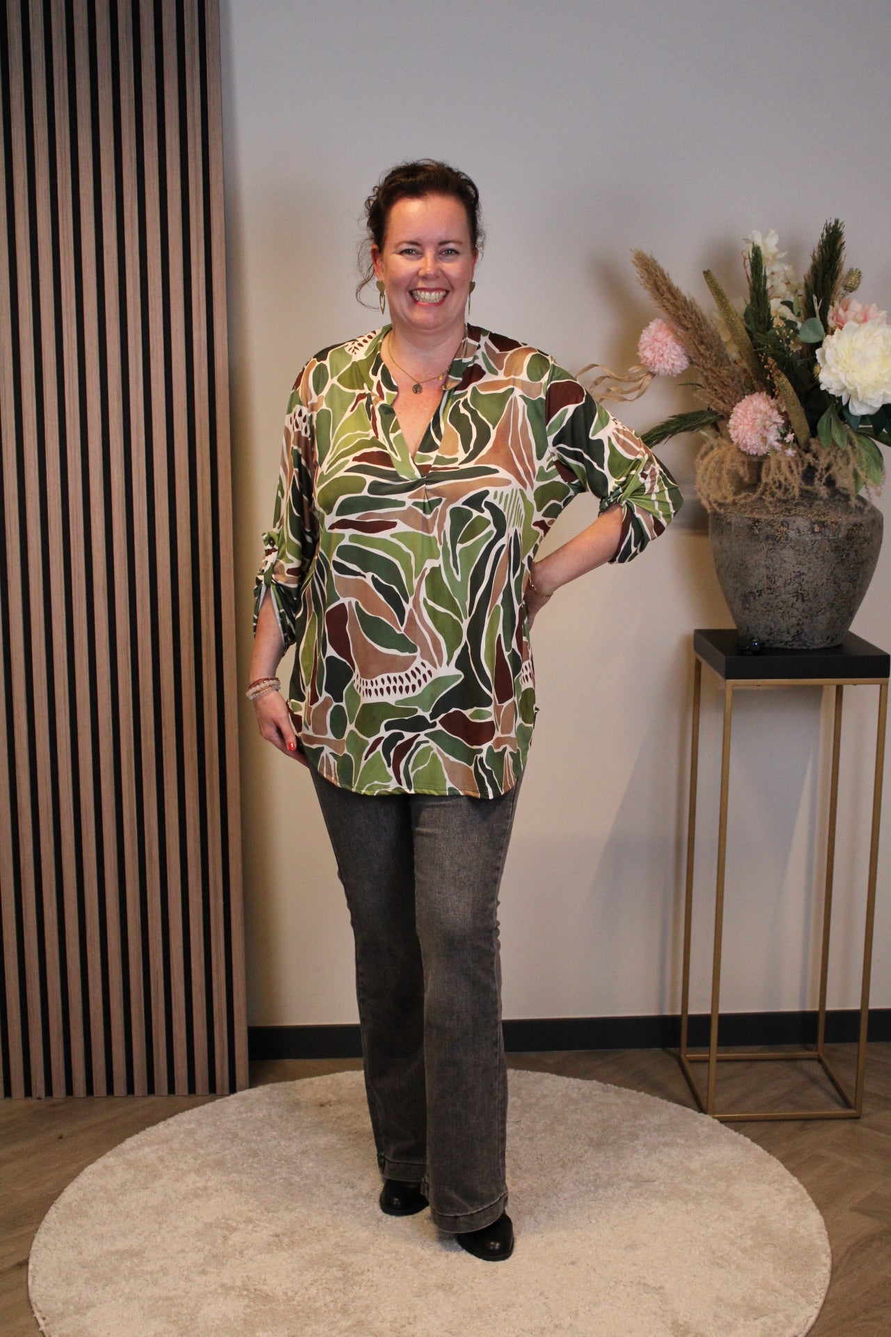 Dora | Bluse schwarz Langarm 52 bis 58