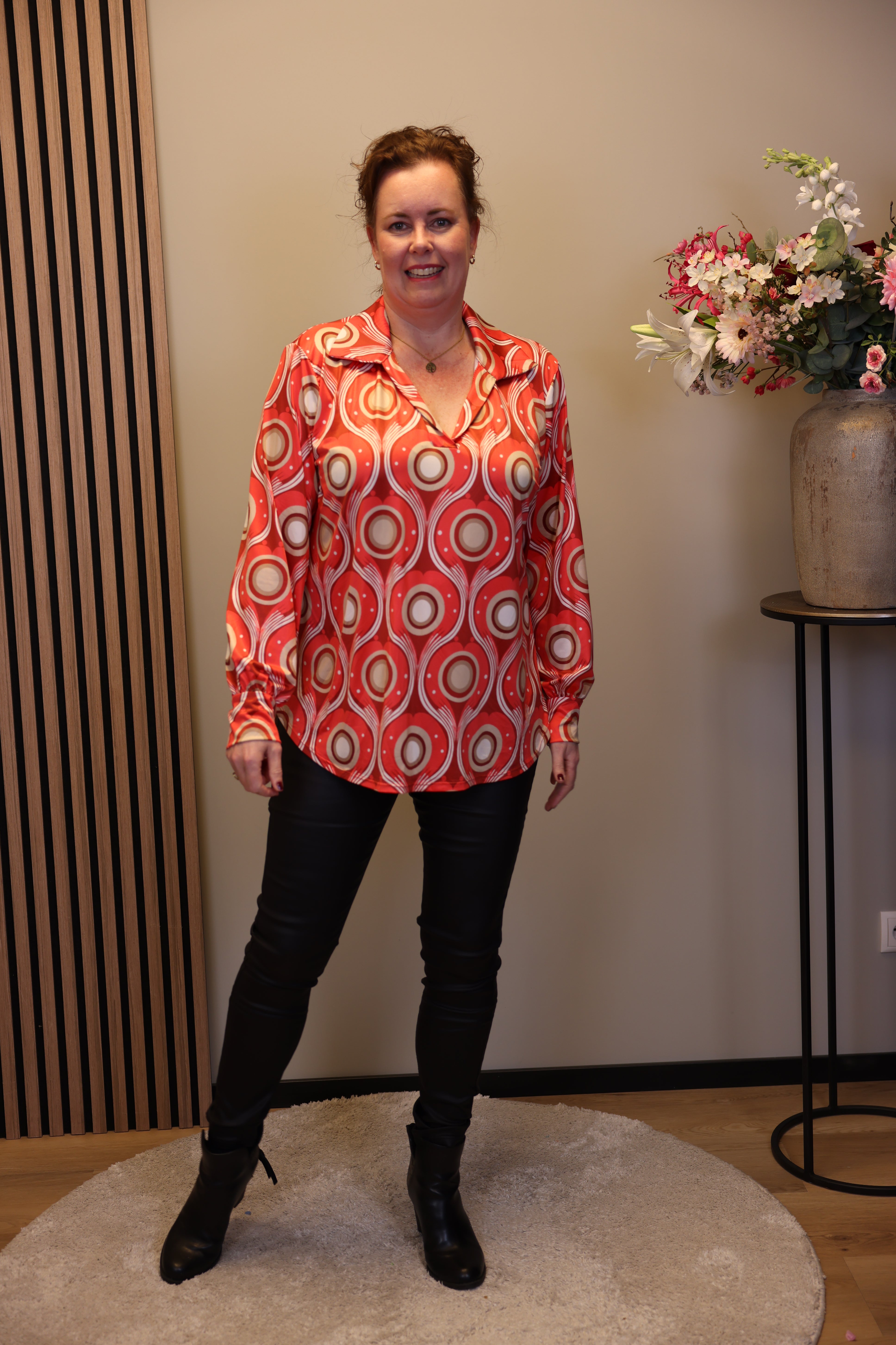 Dora | Bluse schwarz Langarm 52 bis 58