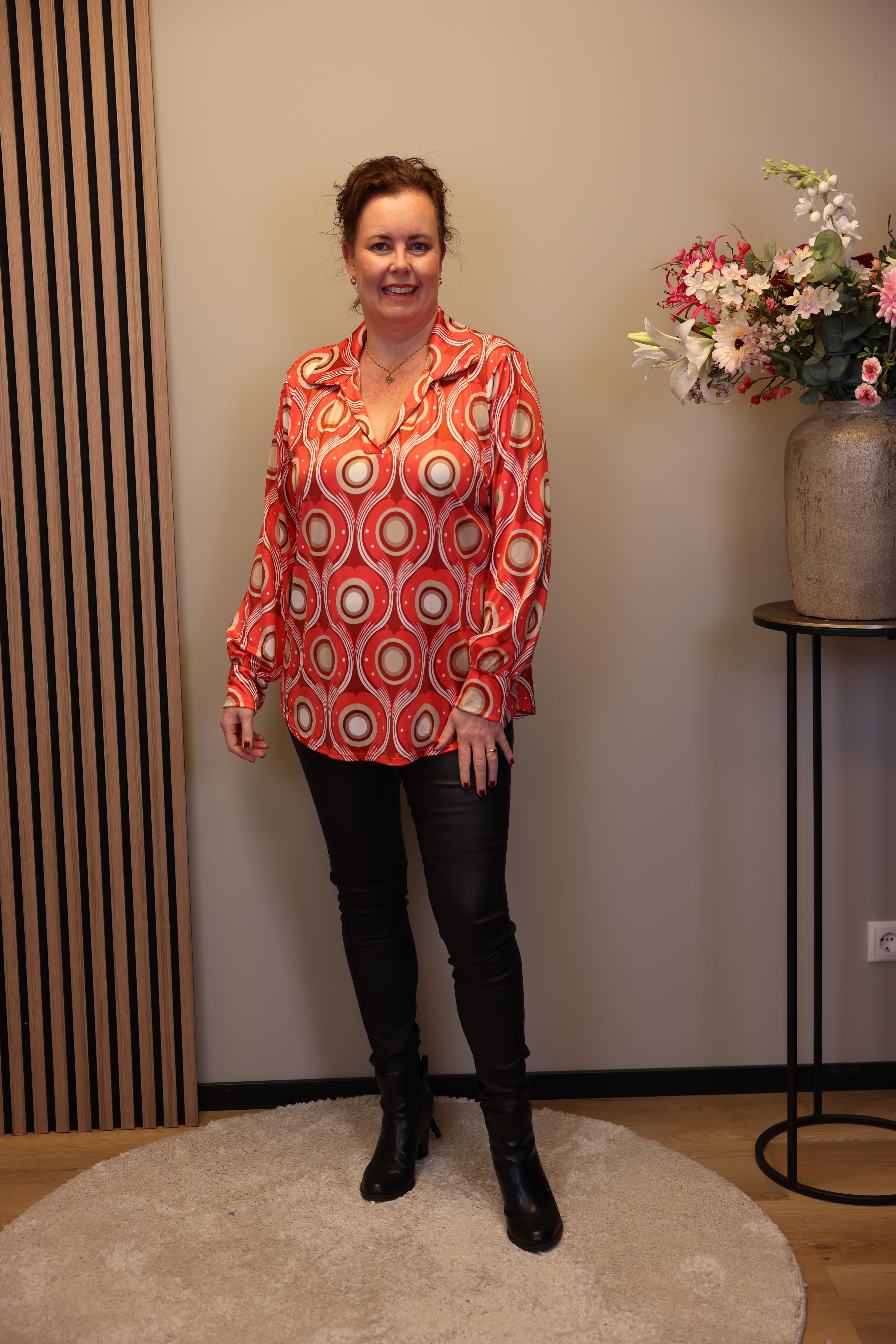 Dora | Bluse schwarz Langarm 52 bis 58