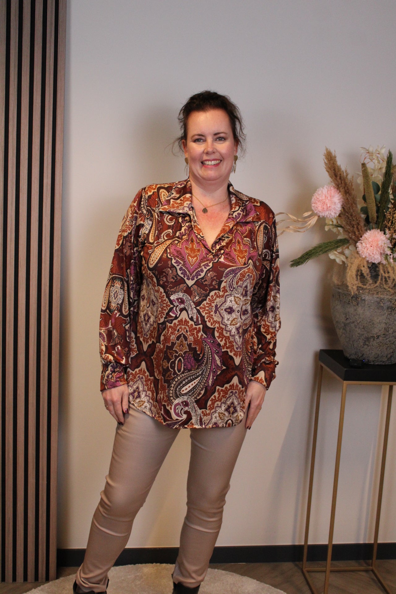 Verona | Bluse mit Kragen blau 48 bis 52