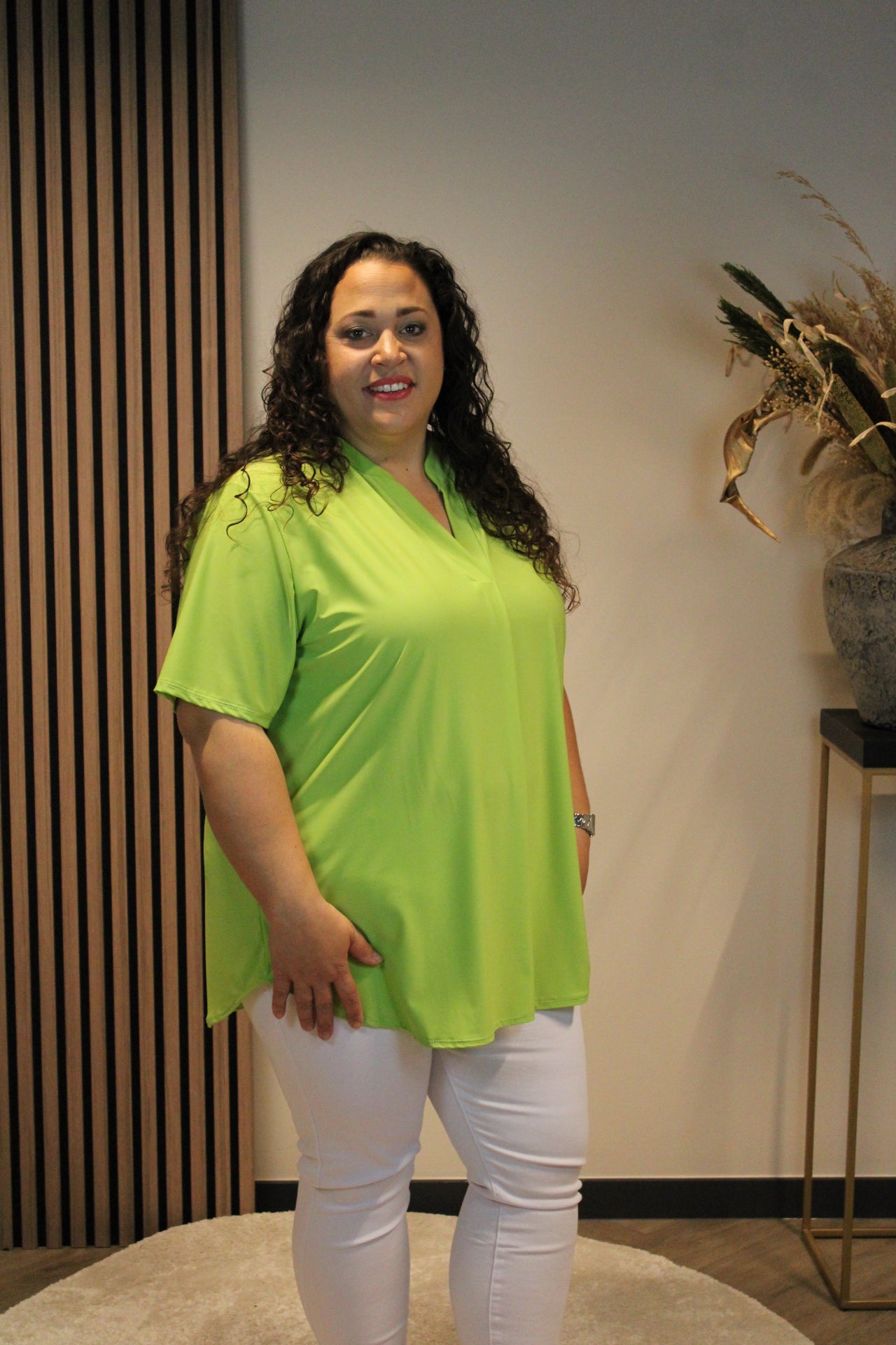 Juna | Bluse grün Kurzarm 48 bis 52