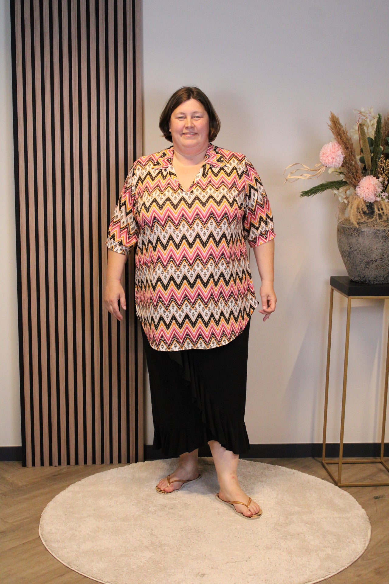 Dora | Bluse schwarz Langarm 52 bis 58