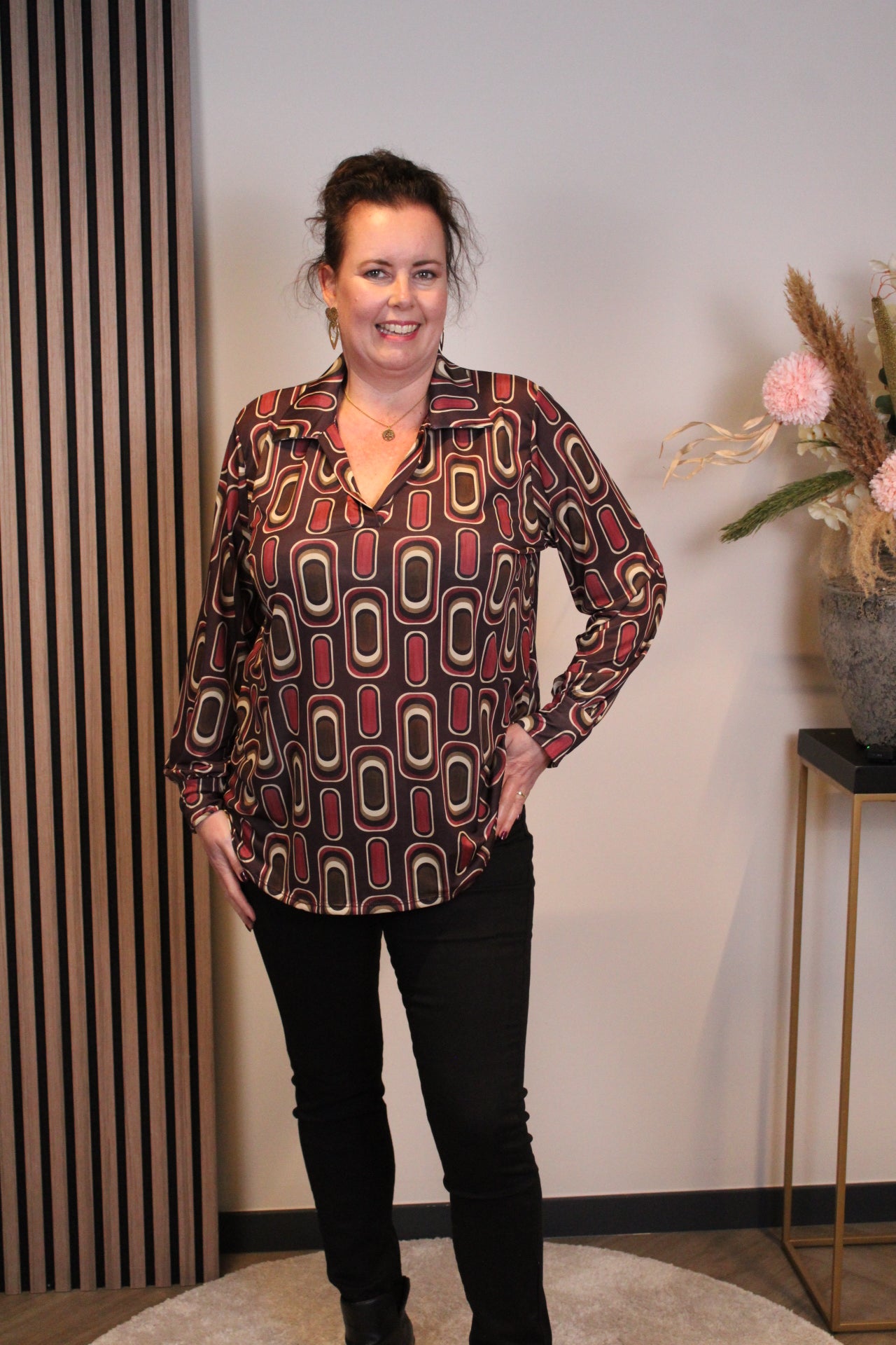 Mona | Bluse mit Kragen grün 48 bis 52