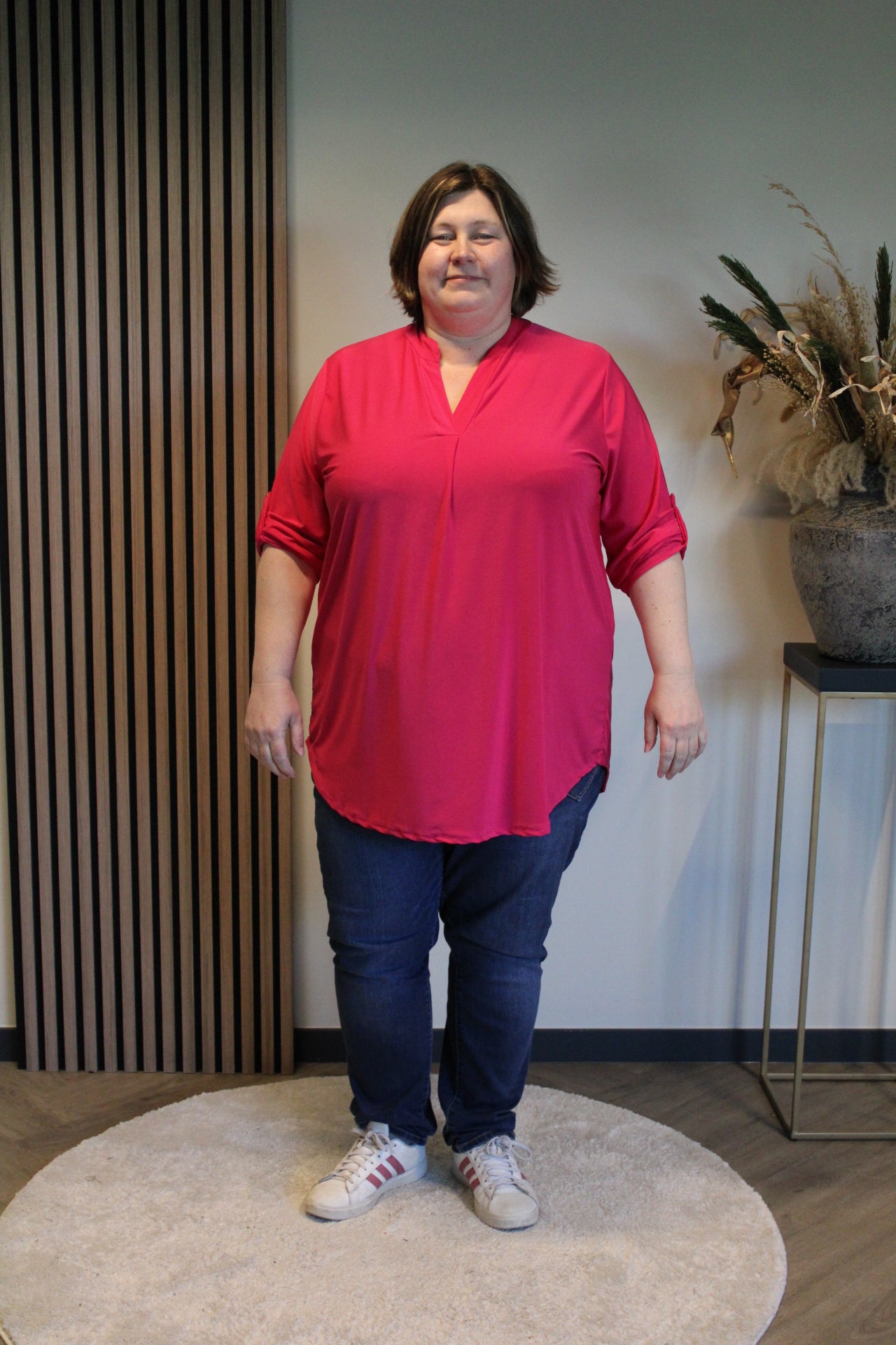 Dora | Bluse schwarz Langarm 52 bis 58