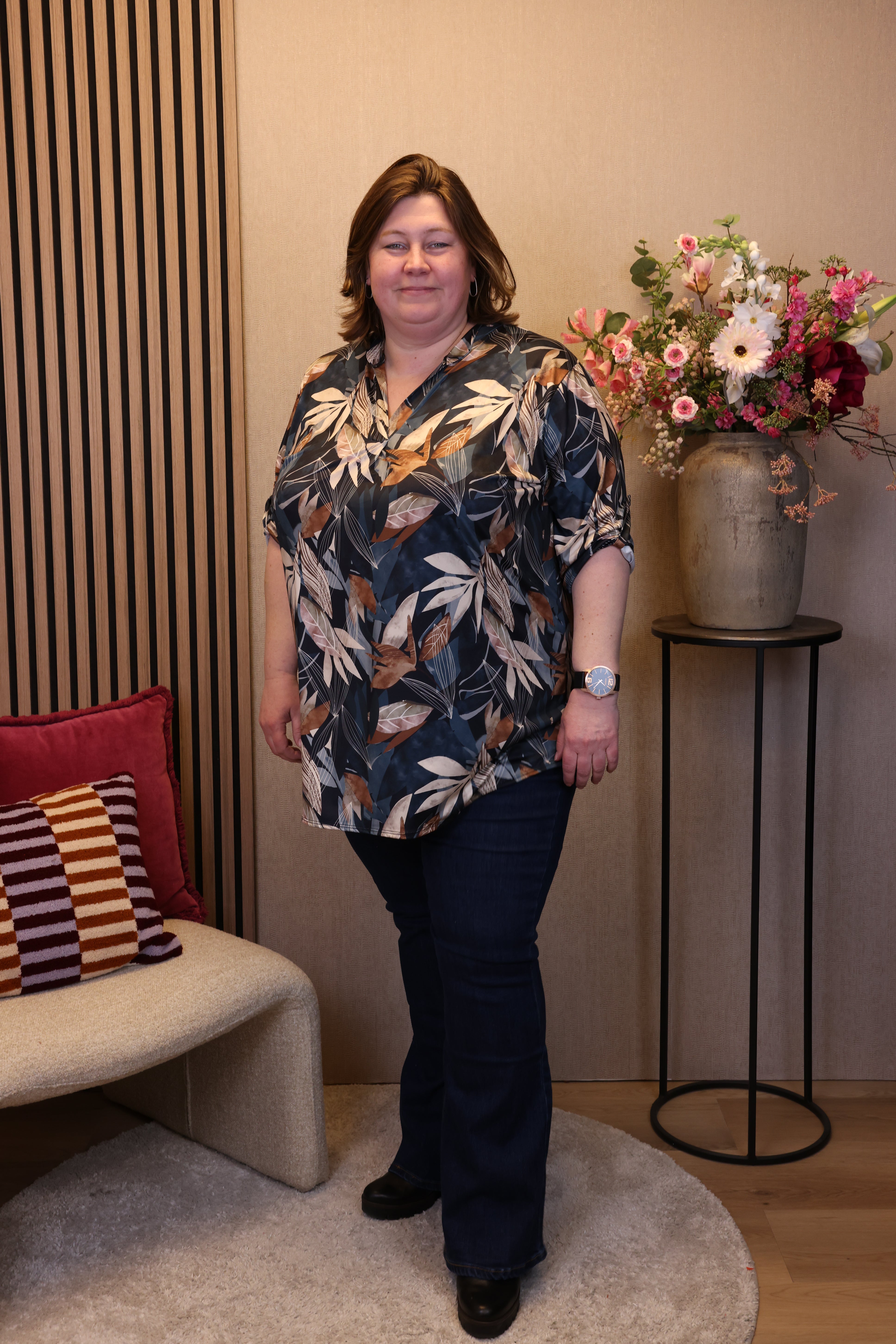 Dora | Bluse schwarz Langarm 52 bis 58
