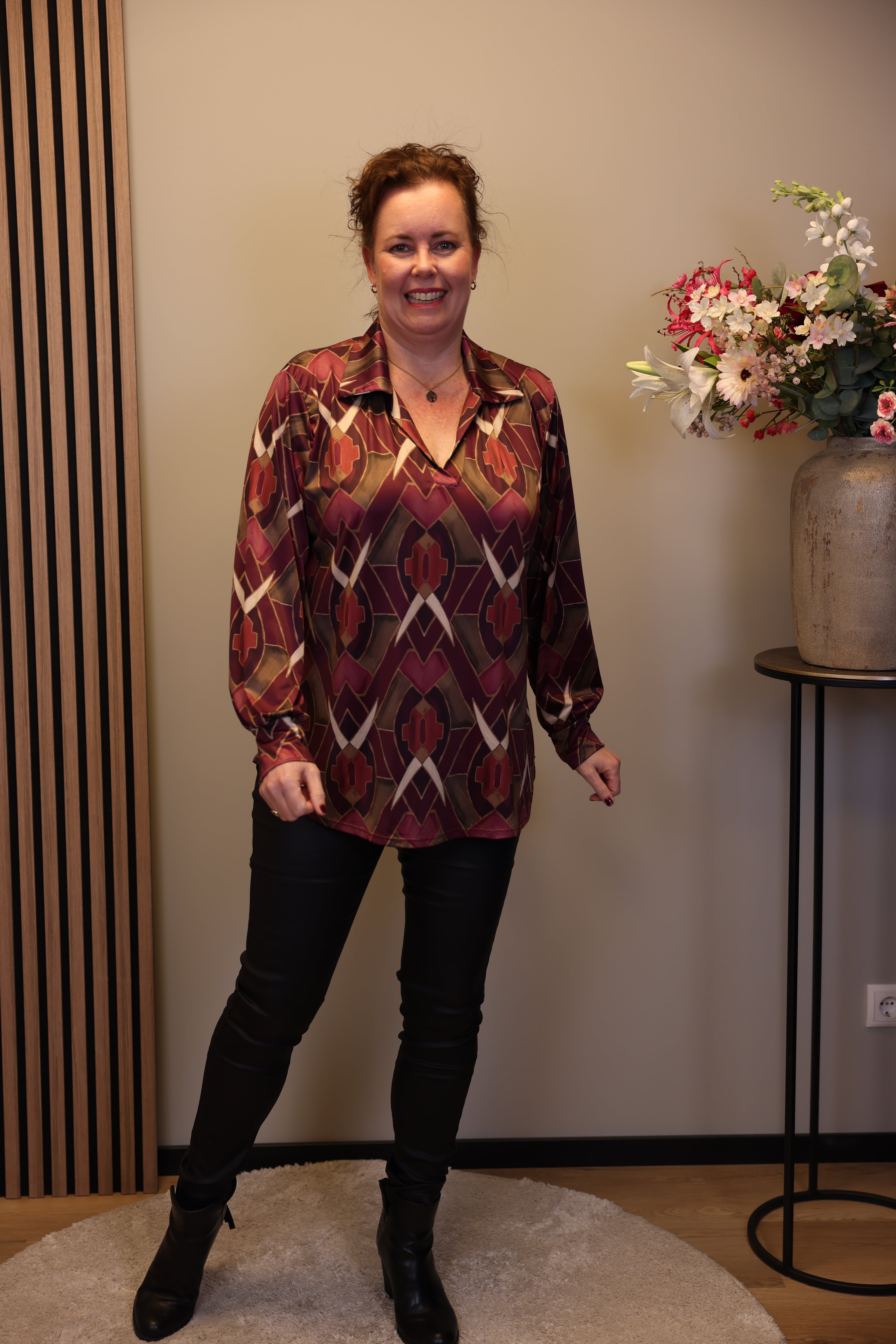 Dora | Bluse schwarz Langarm 52 bis 58