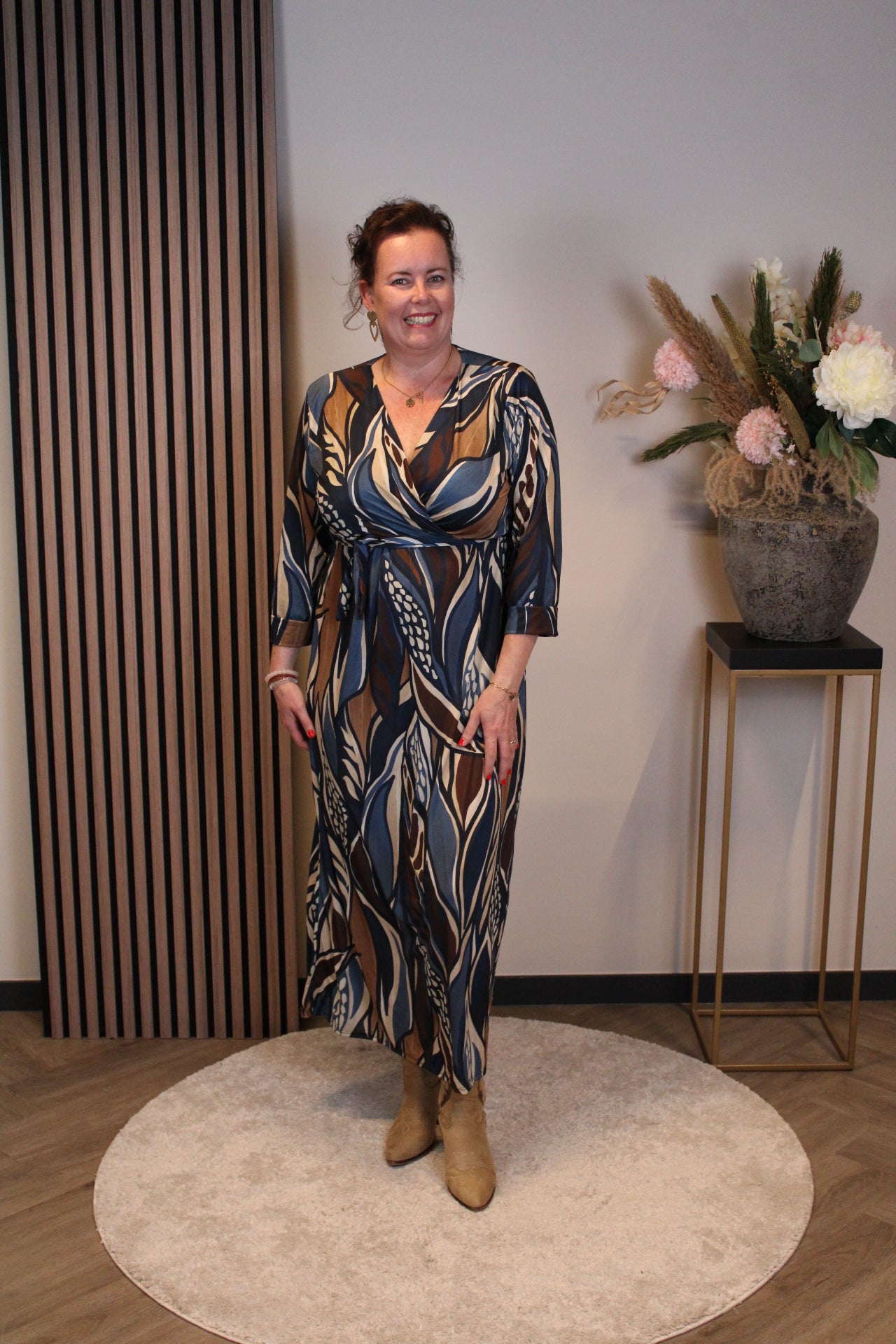 Marise | Blaues Langarmkleid 38 bis 44
