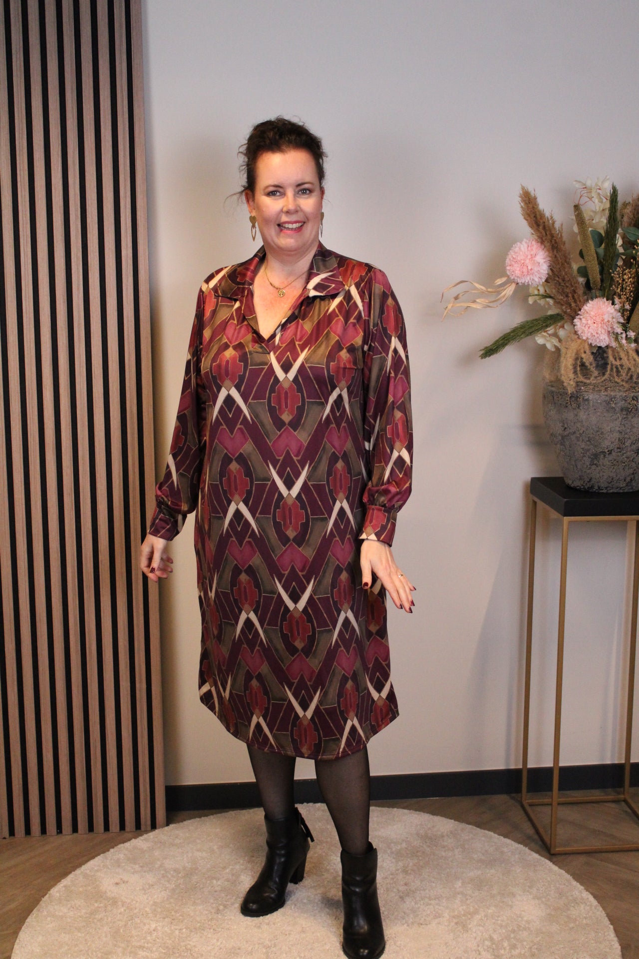 Marise | Blaues Langarmkleid 46 bis 50