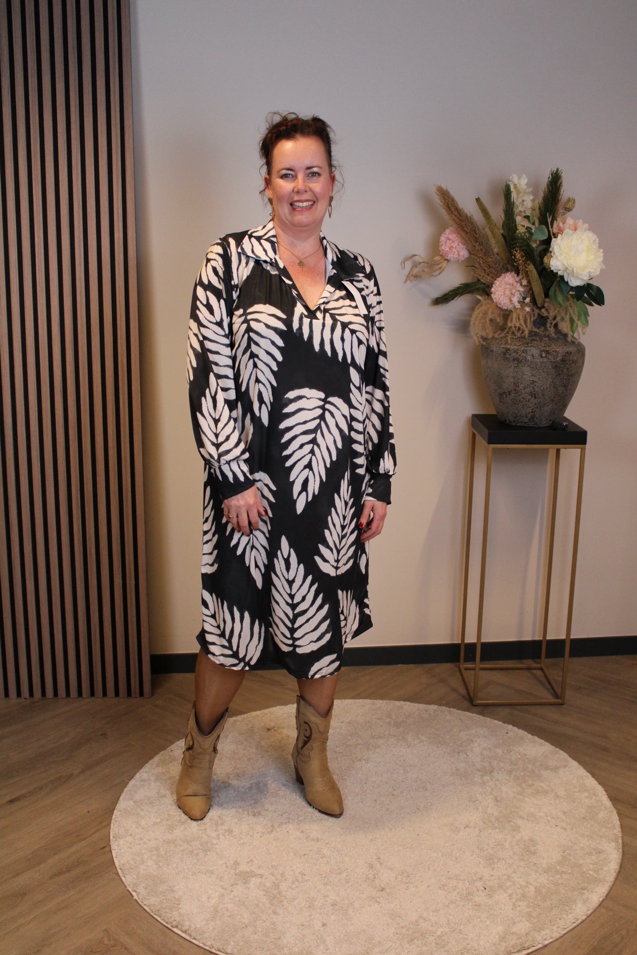 Christa | Grünes Kleid mit langen Ärmeln, Größe 38 bis 44