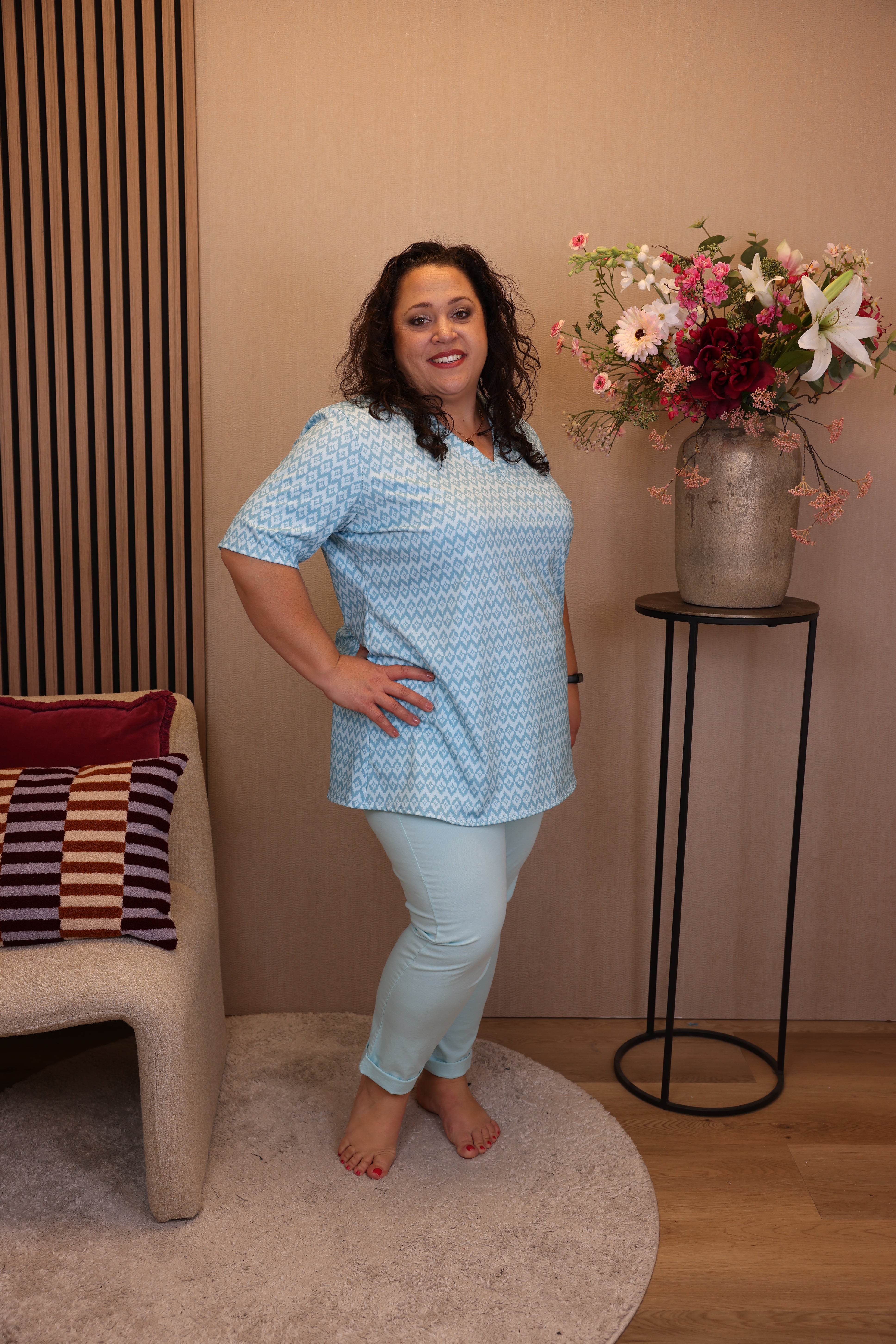 Dora | Bluse schwarz Langarm 52 bis 58
