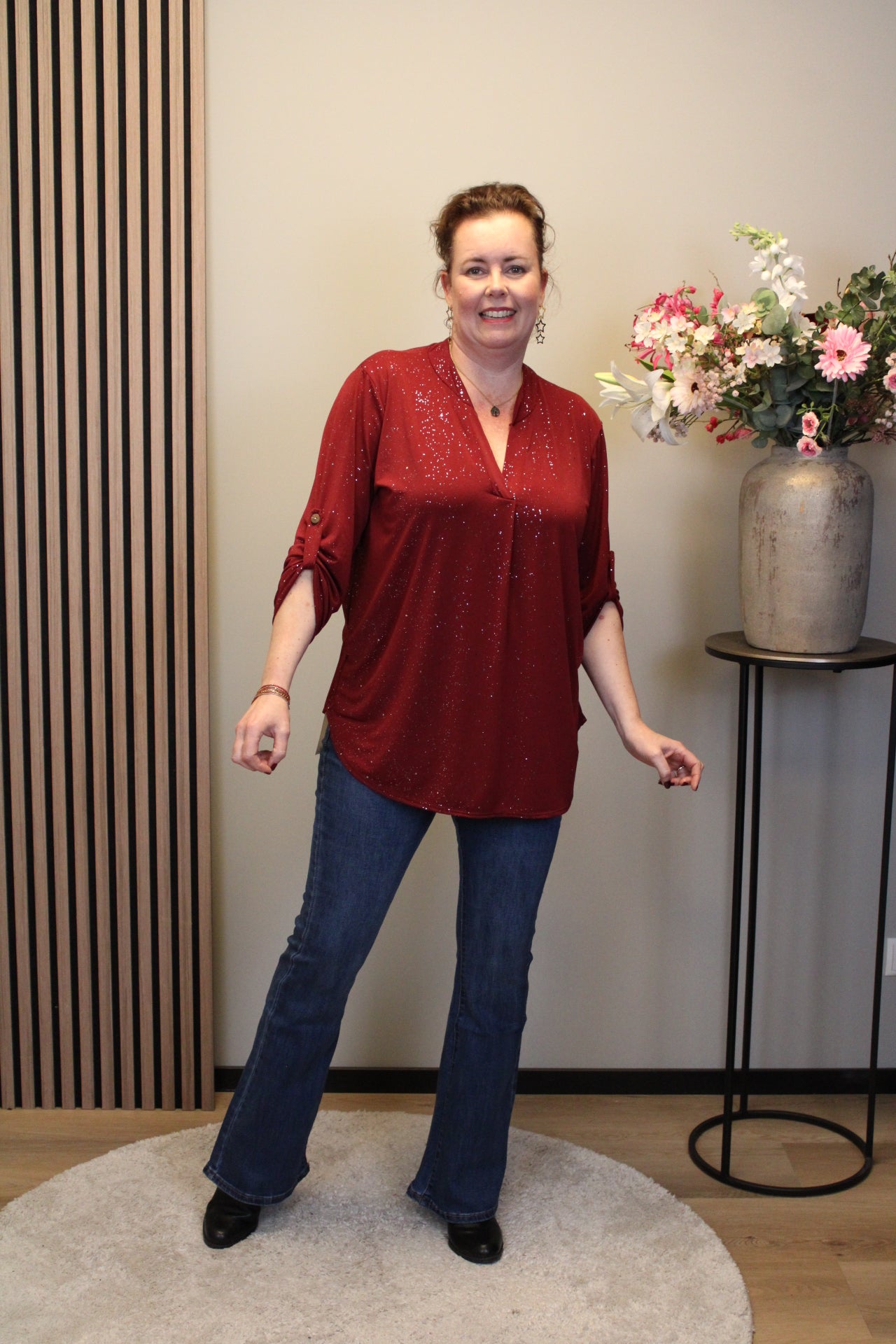 Hilda | Bluse grün Langarm 48 bis 52