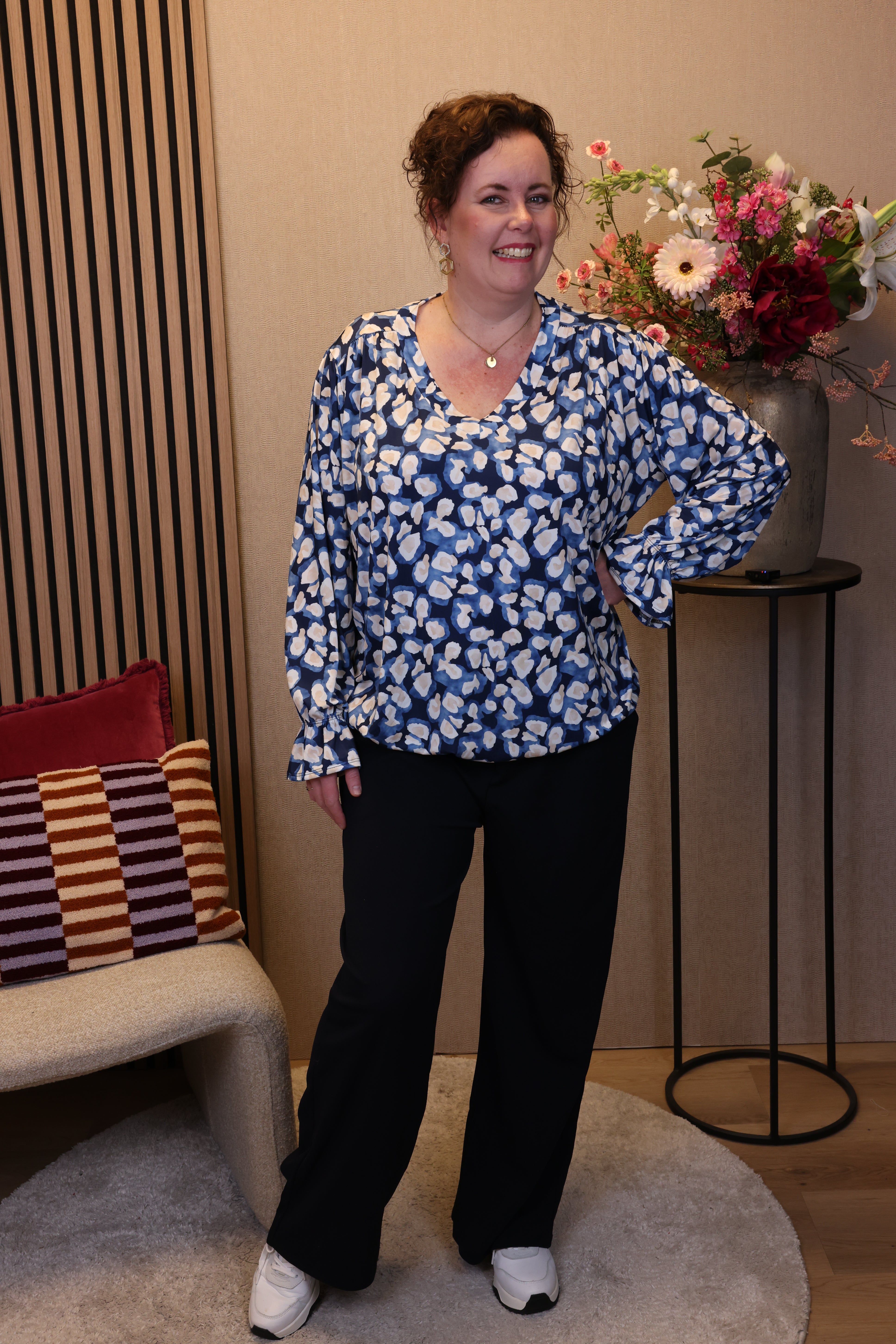 Dora | Bluse schwarz Langarm 52 bis 58