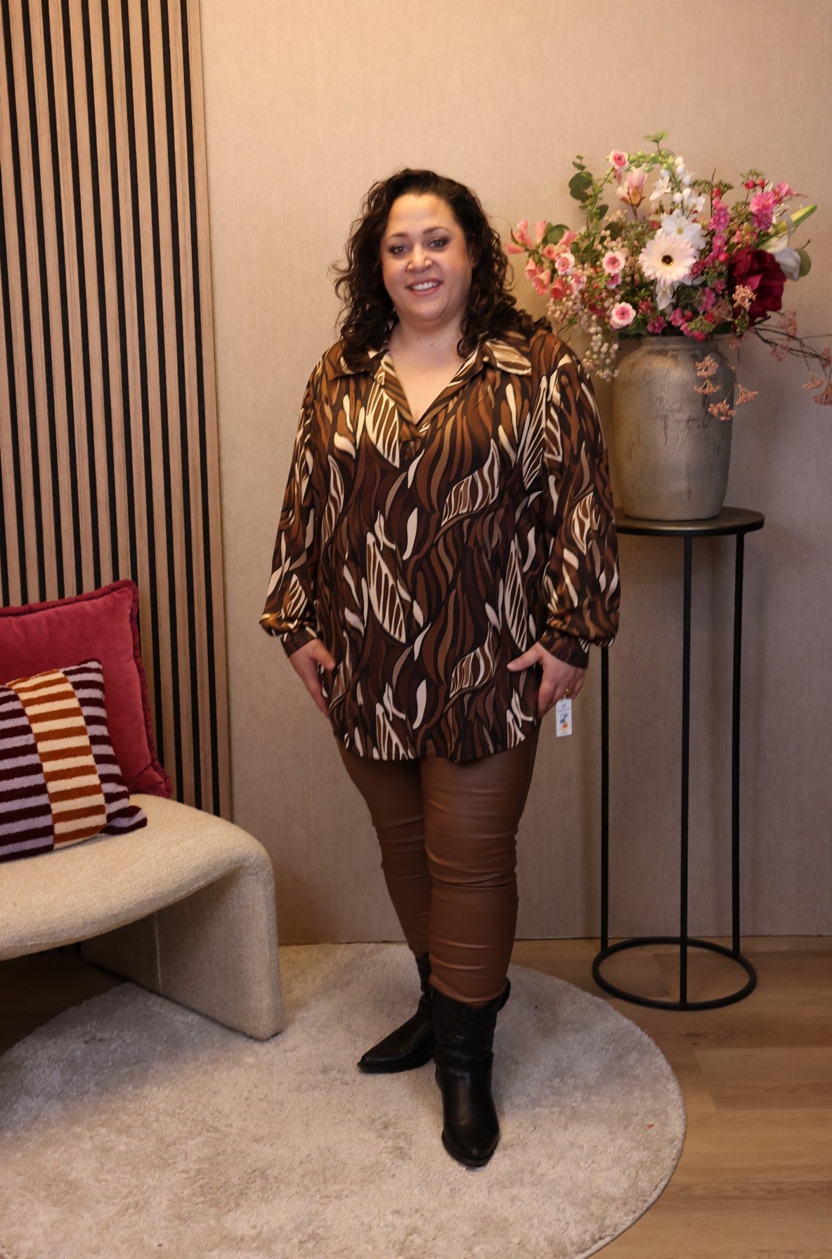 Dora | Bluse schwarz Langarm 52 bis 58