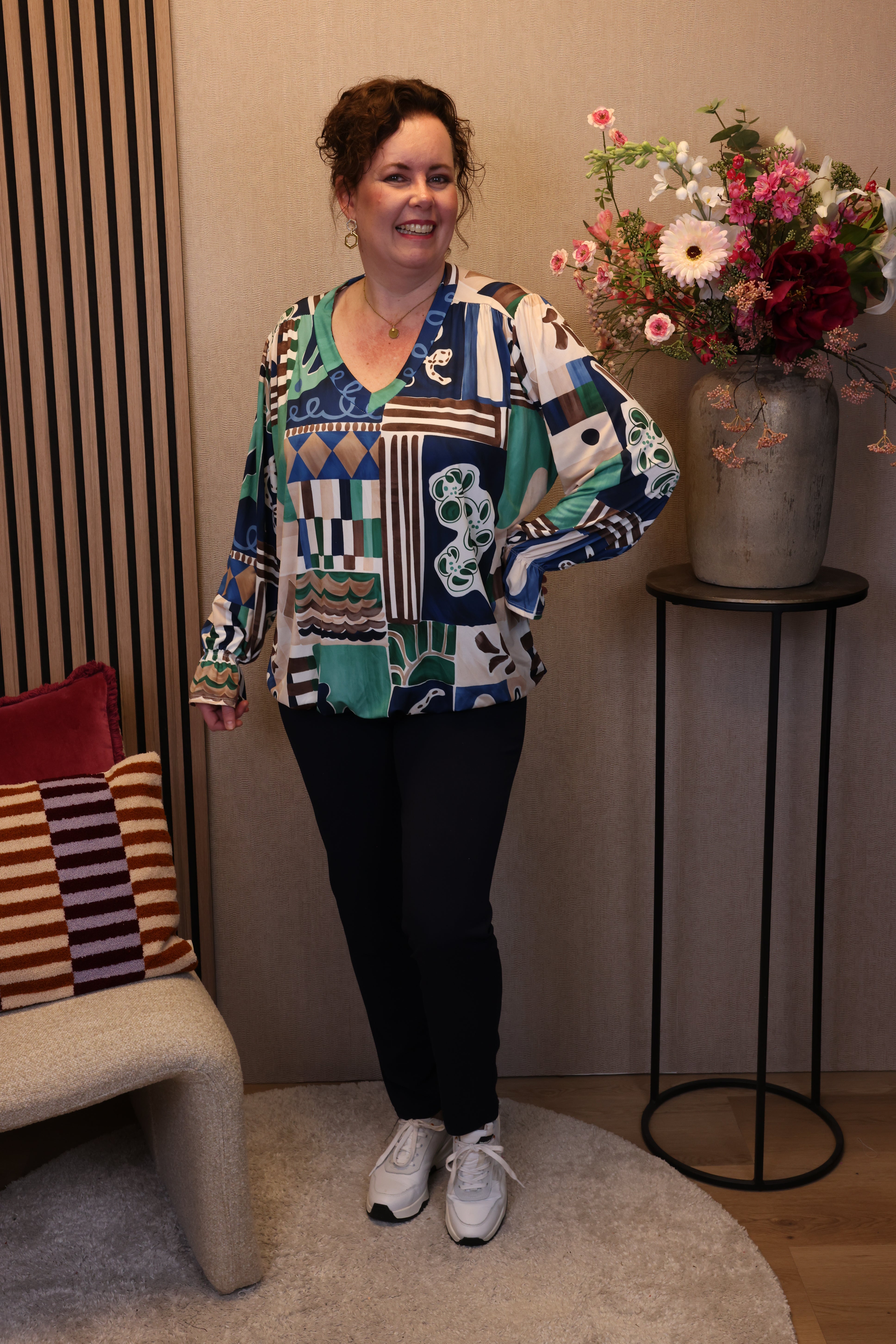 Dora | Bluse schwarz Langarm 52 bis 58
