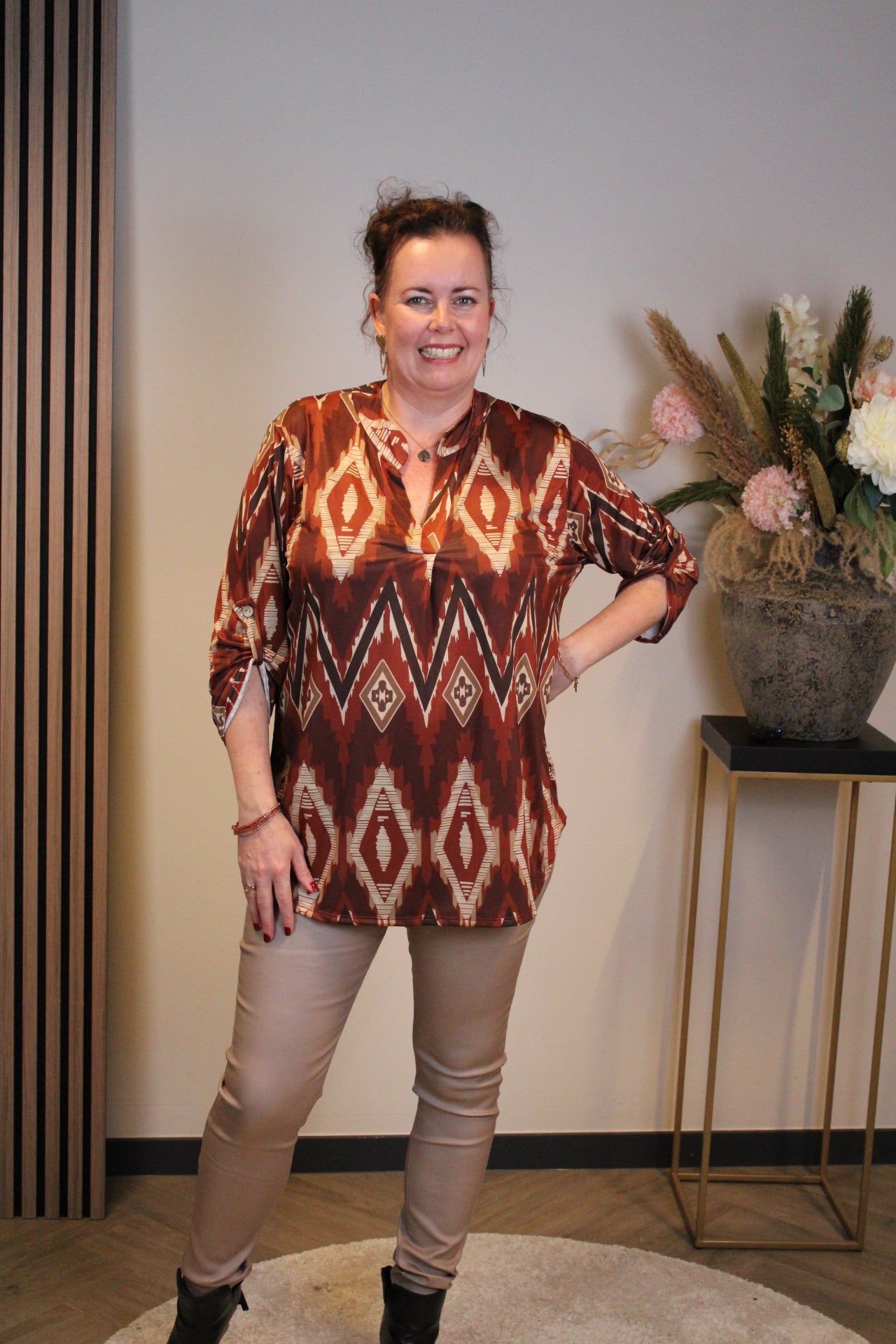 Dora | Bluse schwarz Langarm 52 bis 58