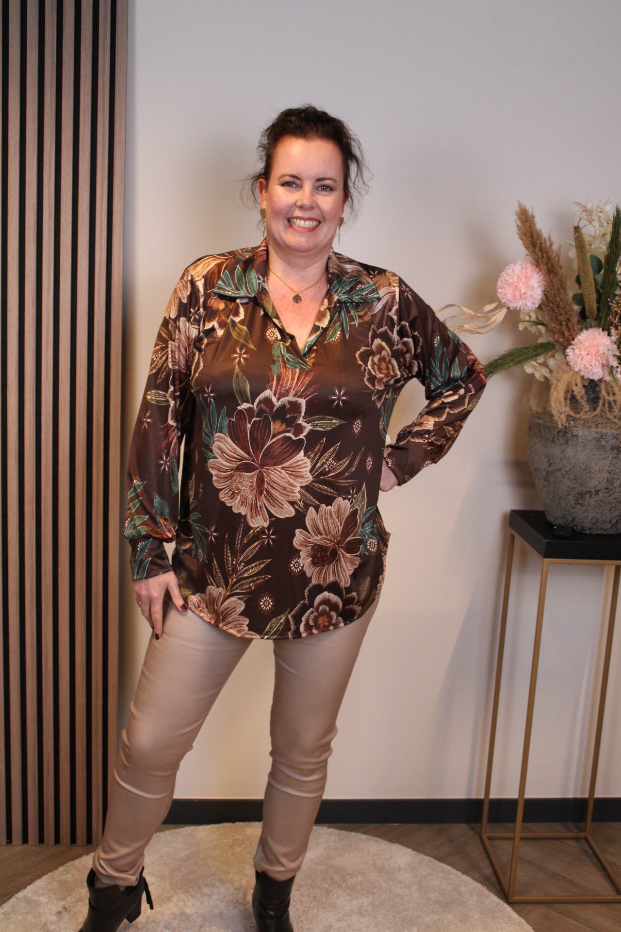Dora | Bluse schwarz Langarm 52 bis 58