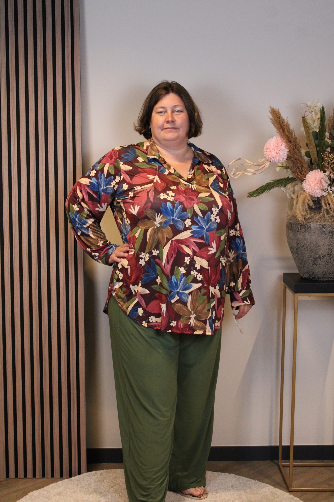Dora | Bluse schwarz Langarm 52 bis 58