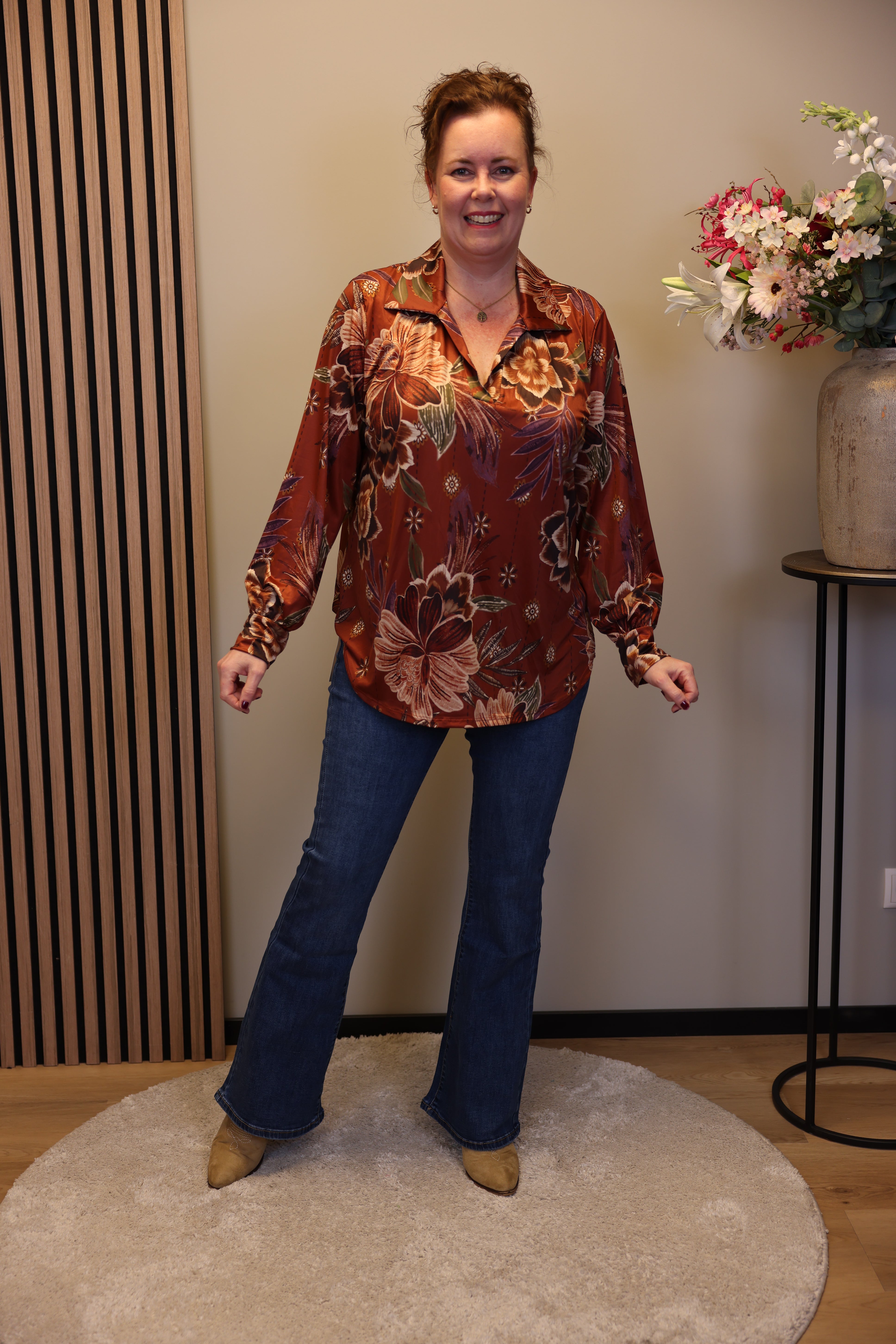 Dora | Bluse schwarz Langarm 52 bis 58