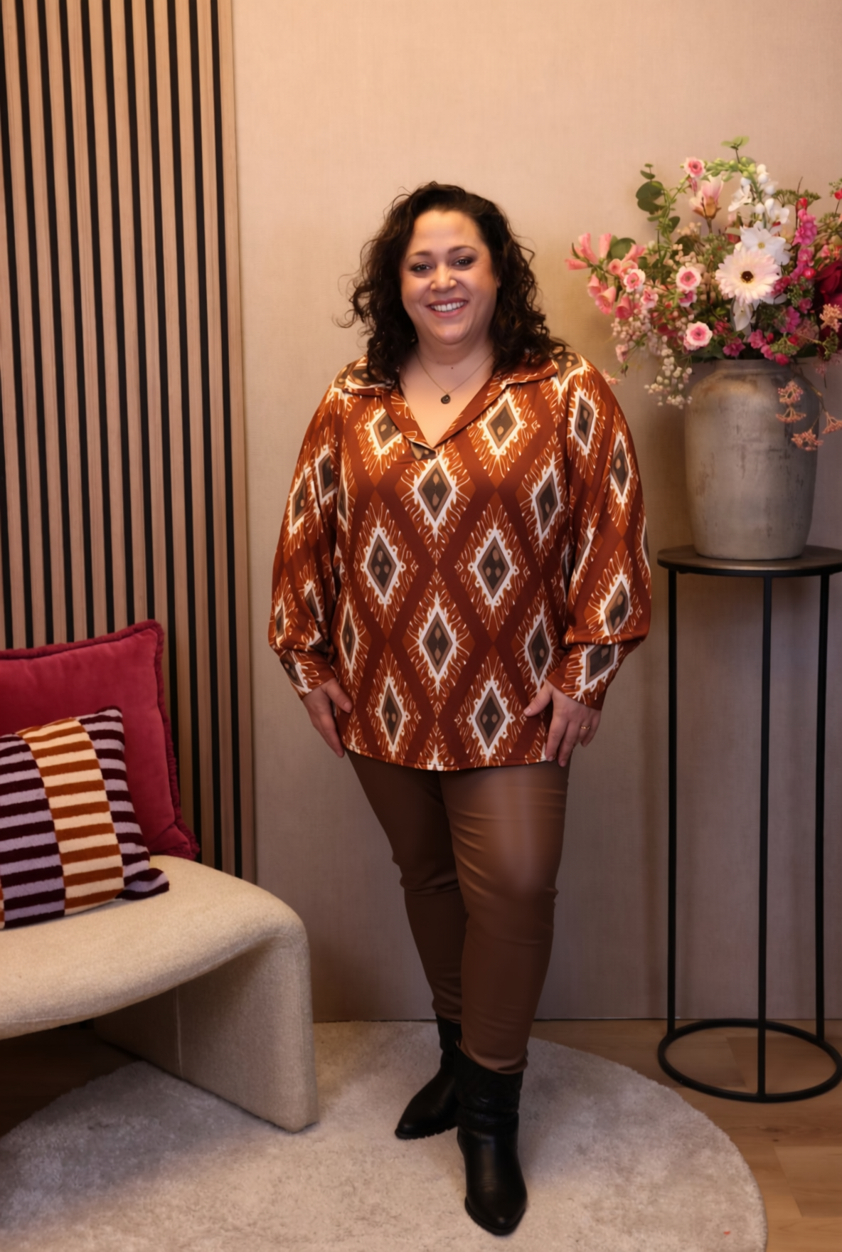 Dora | Bluse schwarz Langarm 52 bis 58