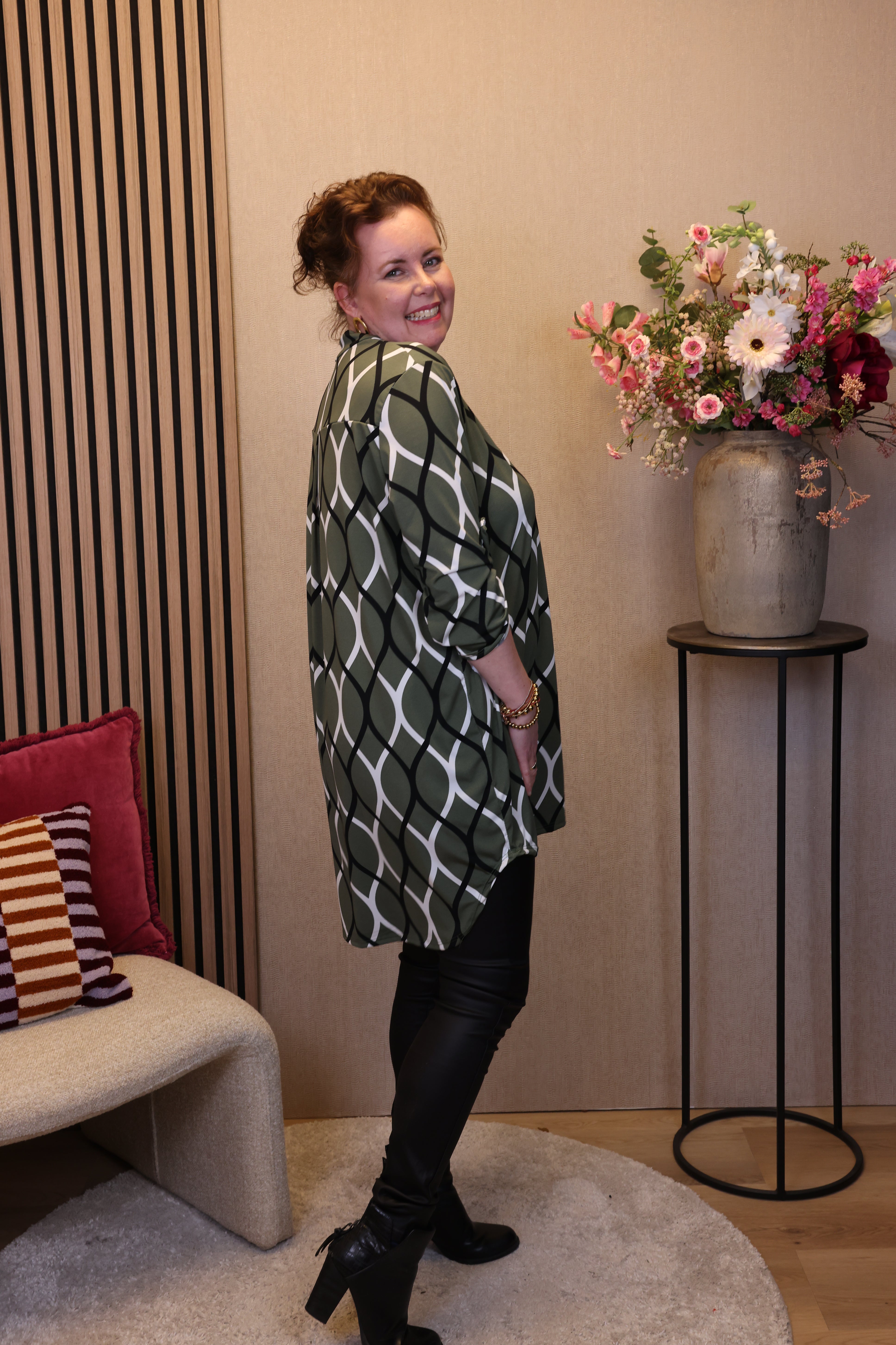 Dora | Bluse schwarz Langarm 52 bis 58