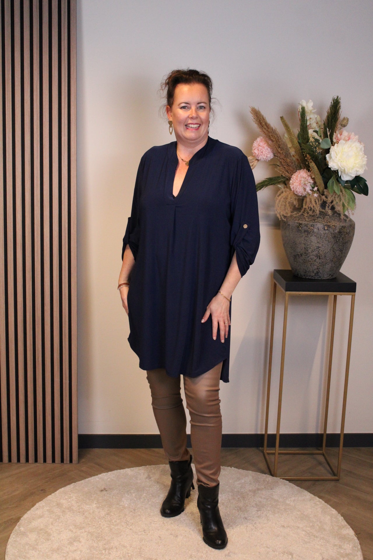 Dora | Bluse schwarz Langarm 52 bis 58