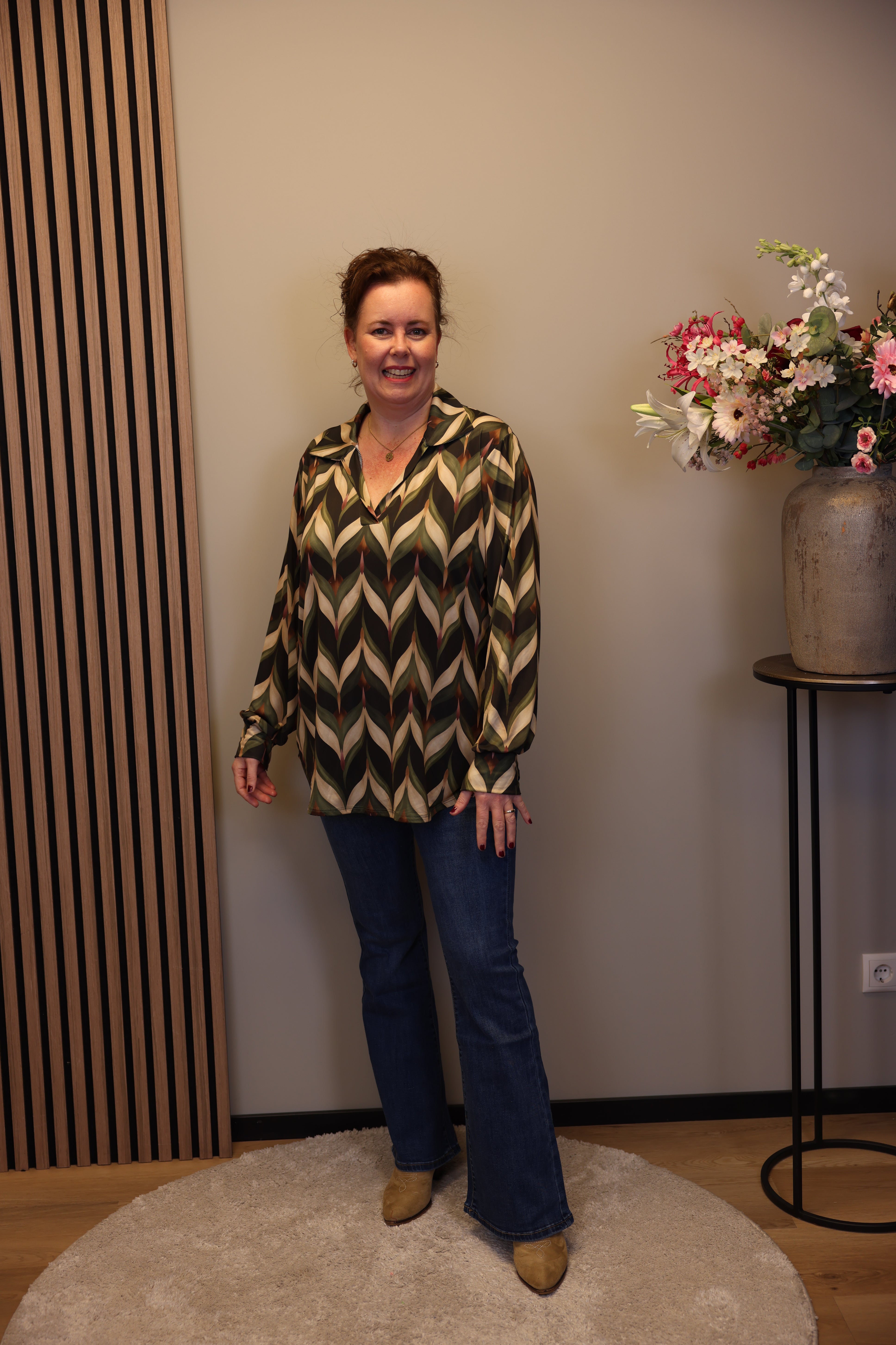 Verona | Bluse mit Kragen blau 48 bis 52