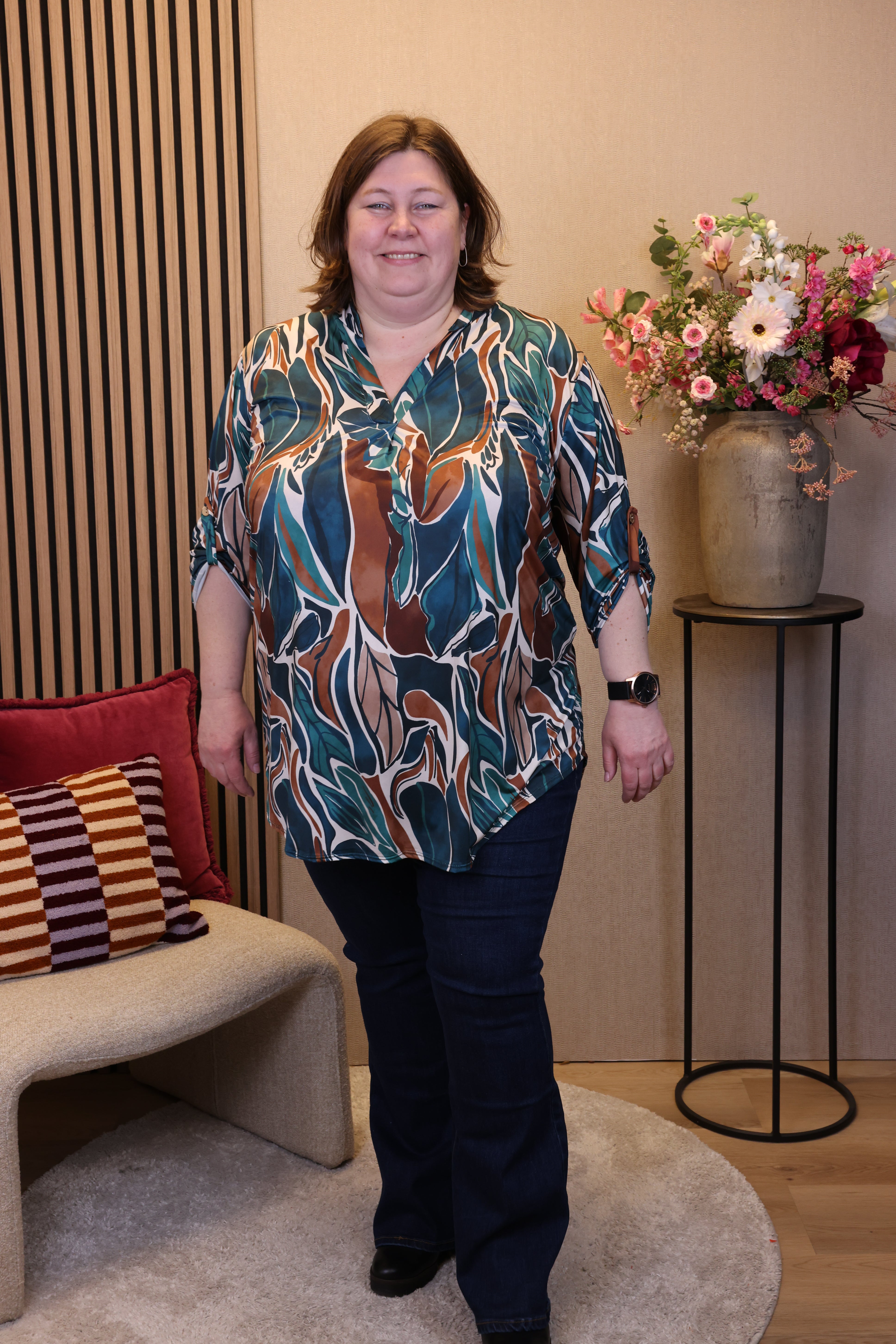 Dora | Bluse schwarz Langarm 52 bis 58