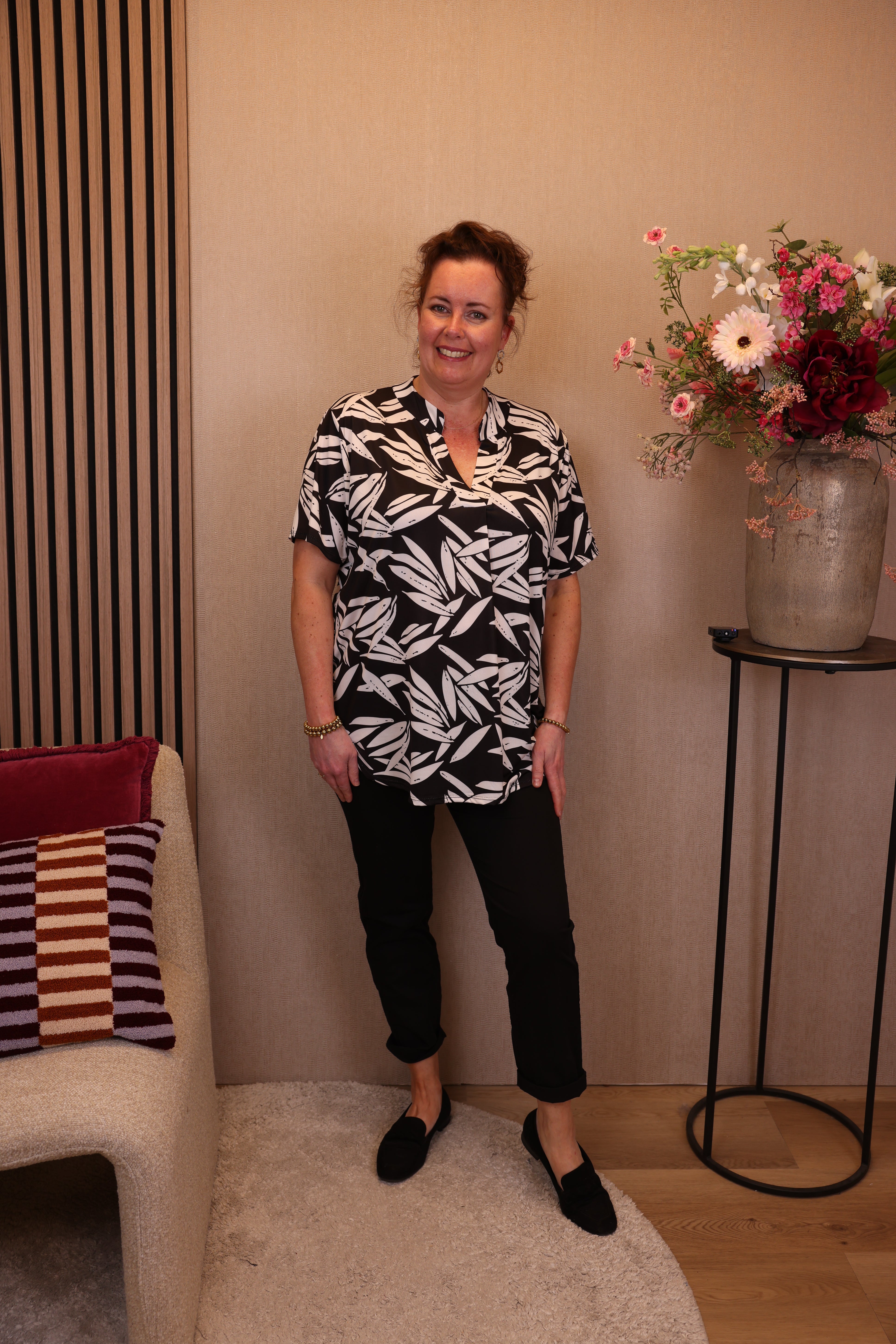 Dora | Bluse schwarz Langarm 52 bis 58