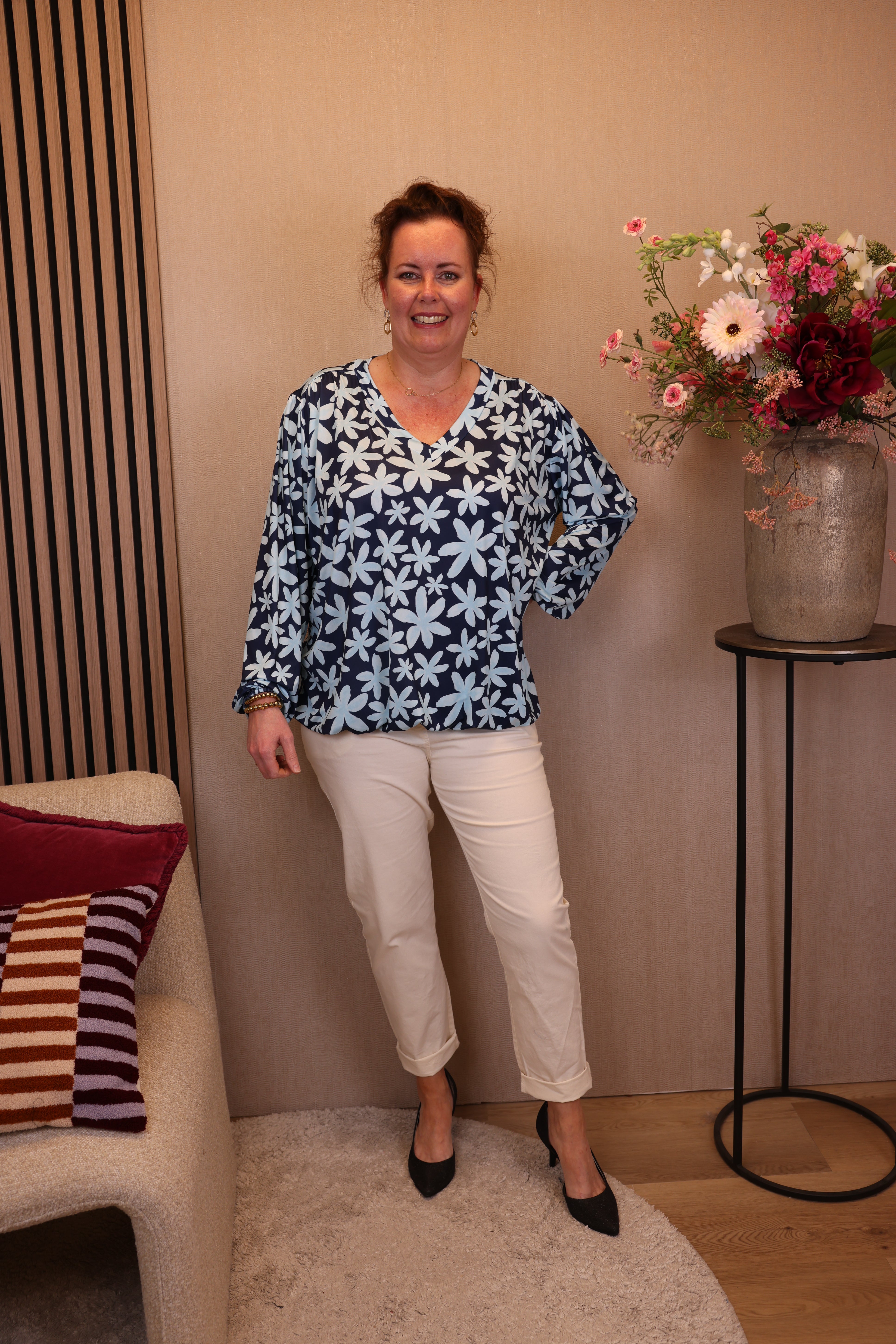 Dora | Bluse schwarz Langarm 52 bis 58