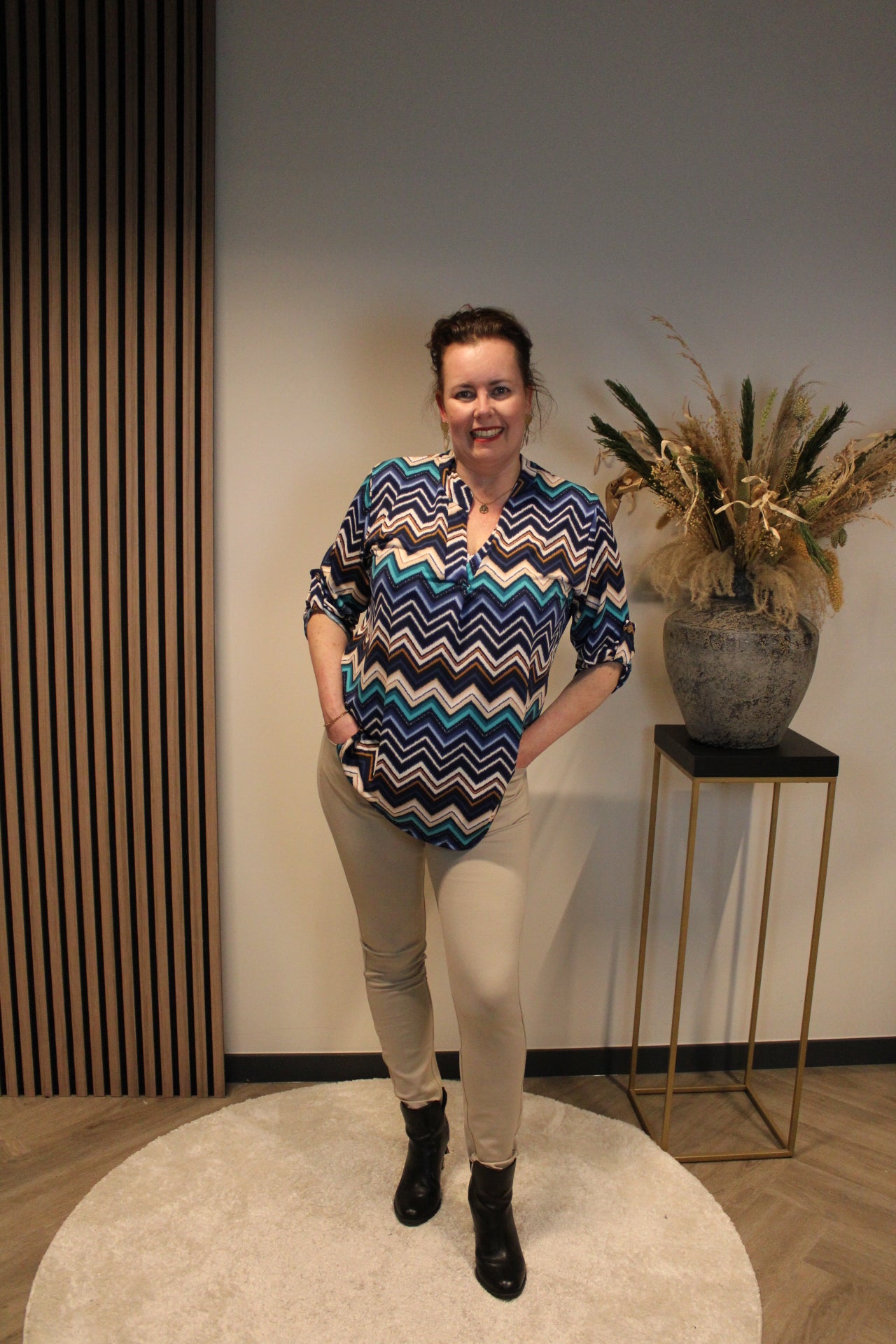 Bequeme Stretchhose in Beige