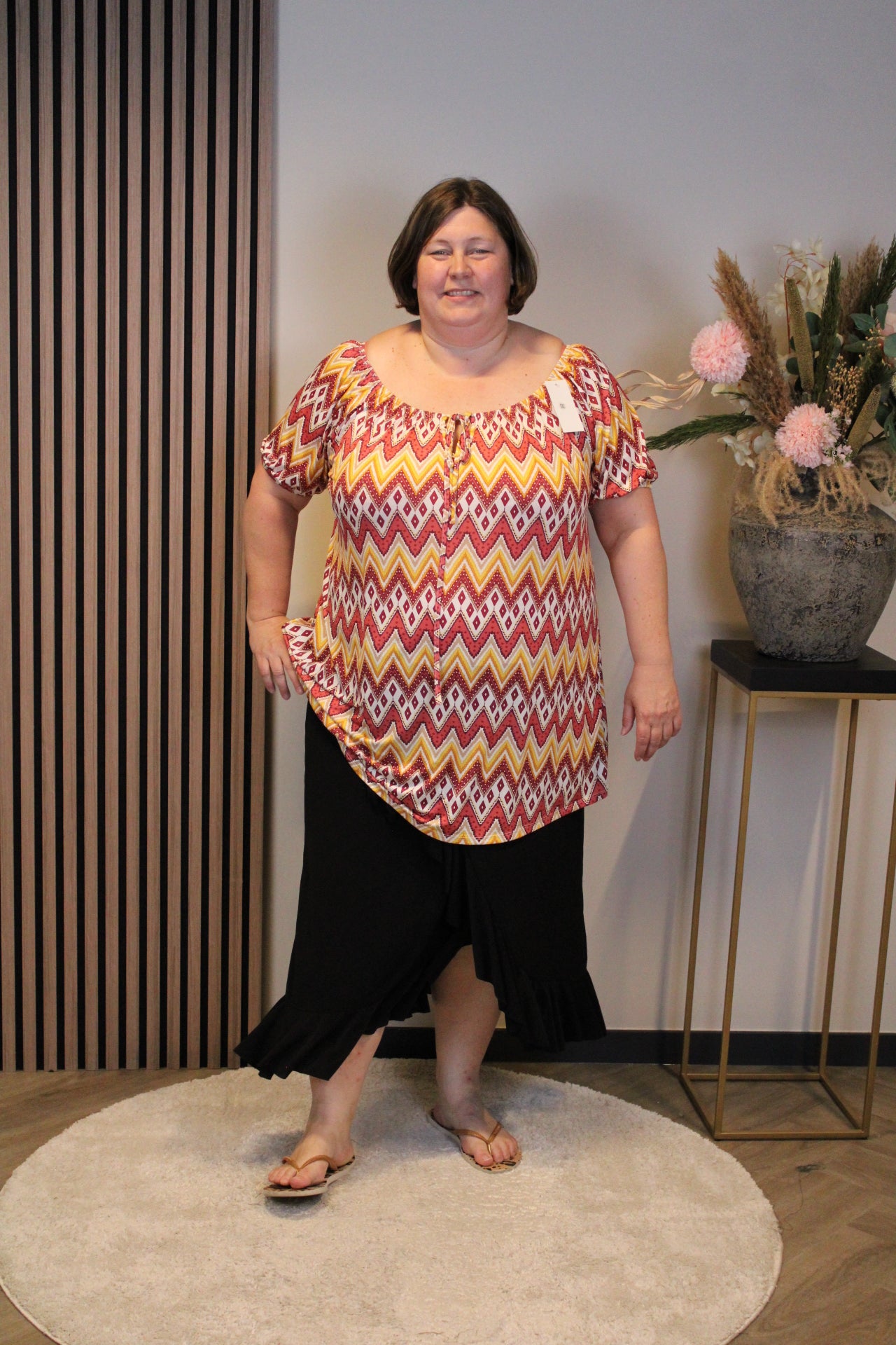 Dora | Bluse schwarz Langarm 52 bis 58