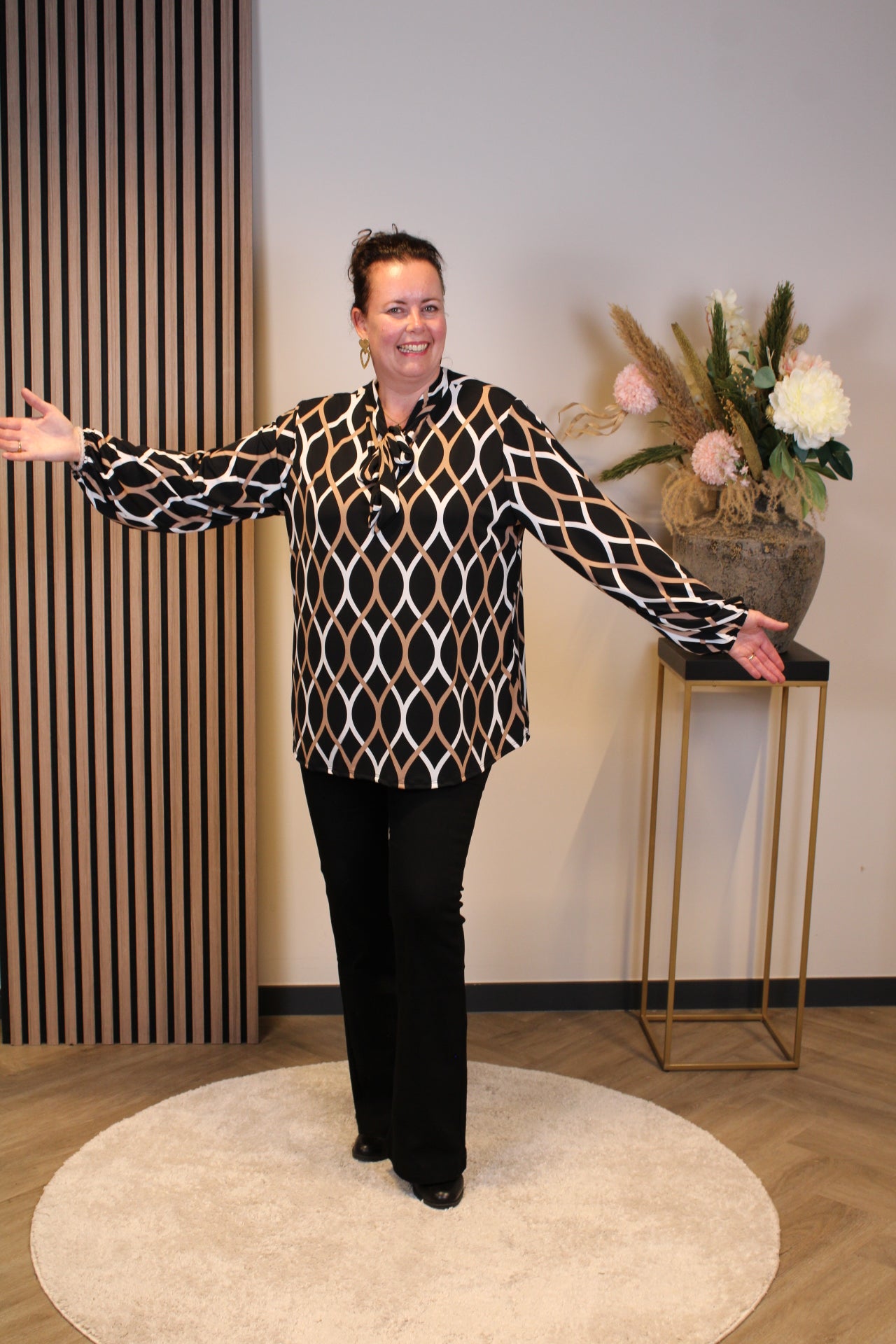 Daantje | Blouse zwart lange mouw 52 t/m 58