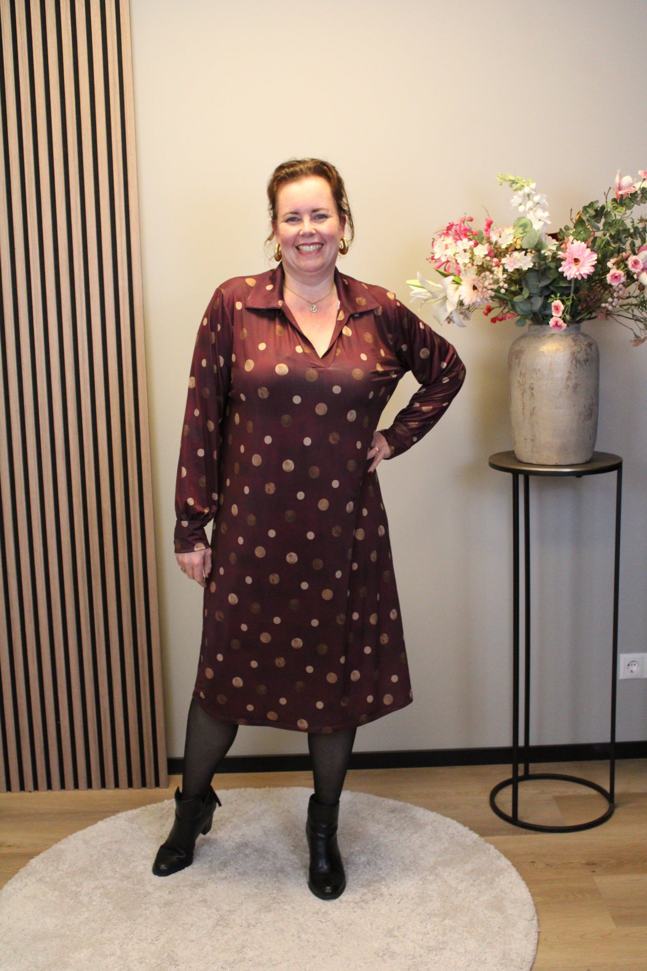 Christa | Grünes Kleid mit langen Ärmeln, Größe 38 bis 44