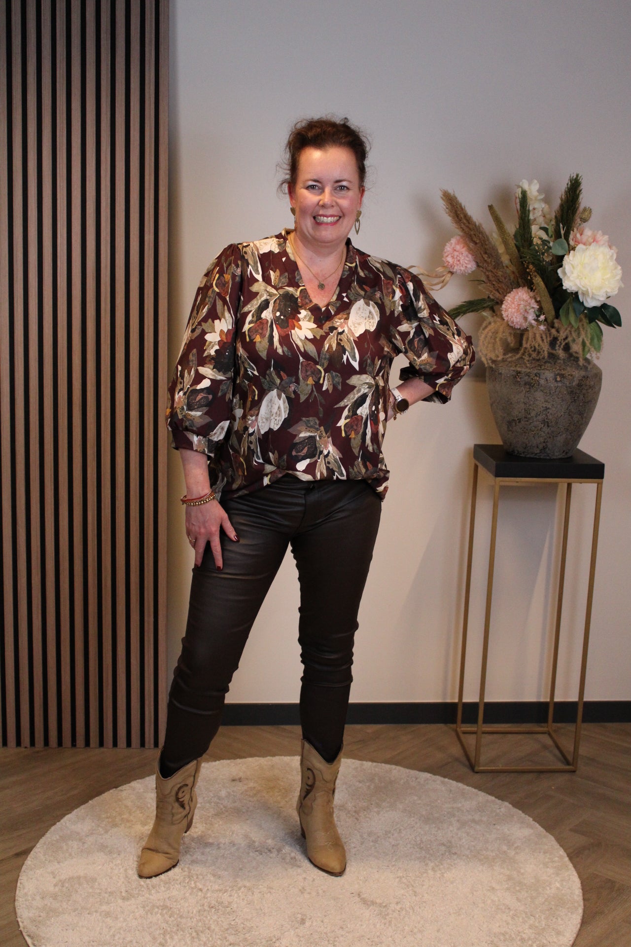 Dora | Bluse schwarz Langarm 52 bis 58