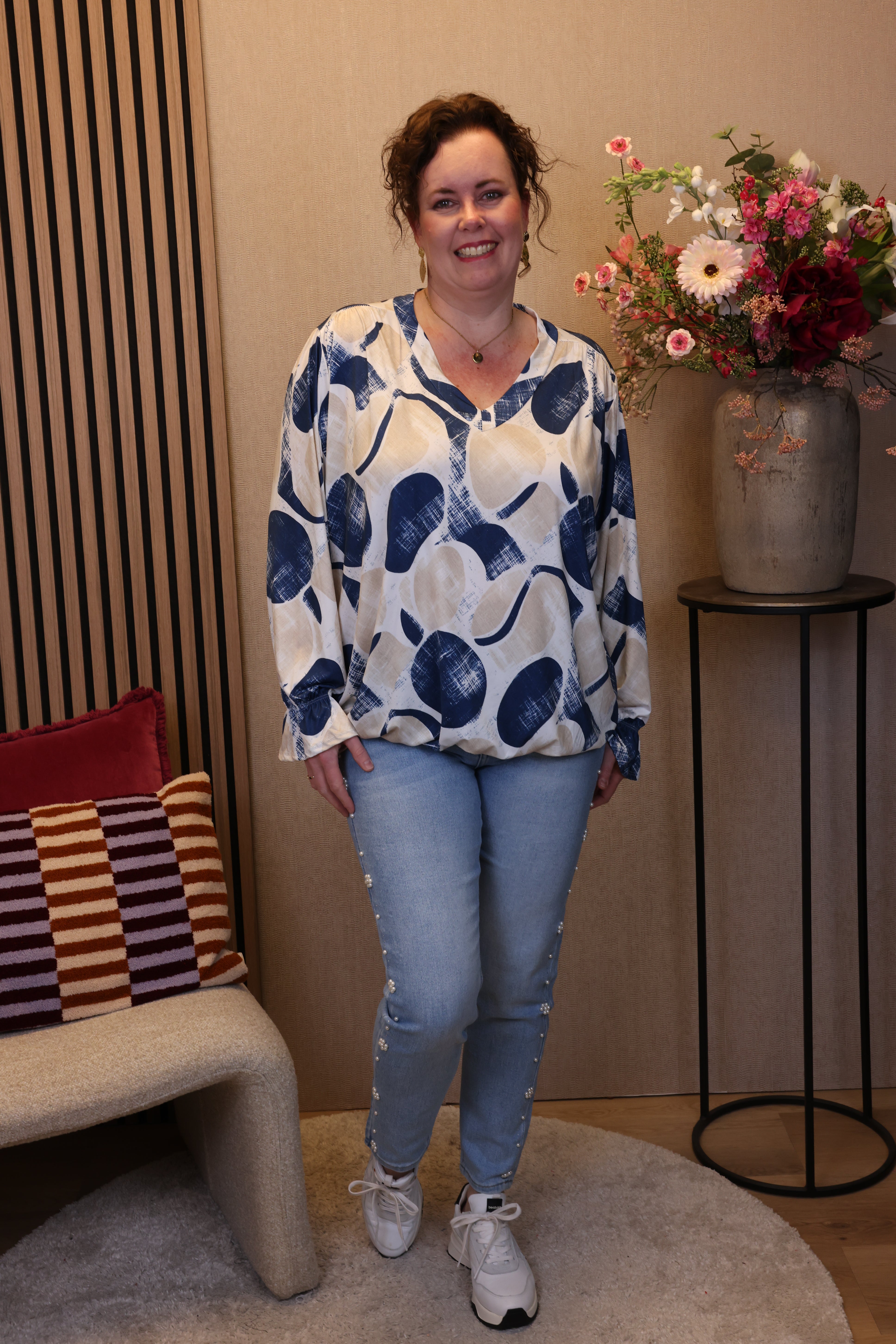 Dora | Bluse schwarz Langarm 52 bis 58