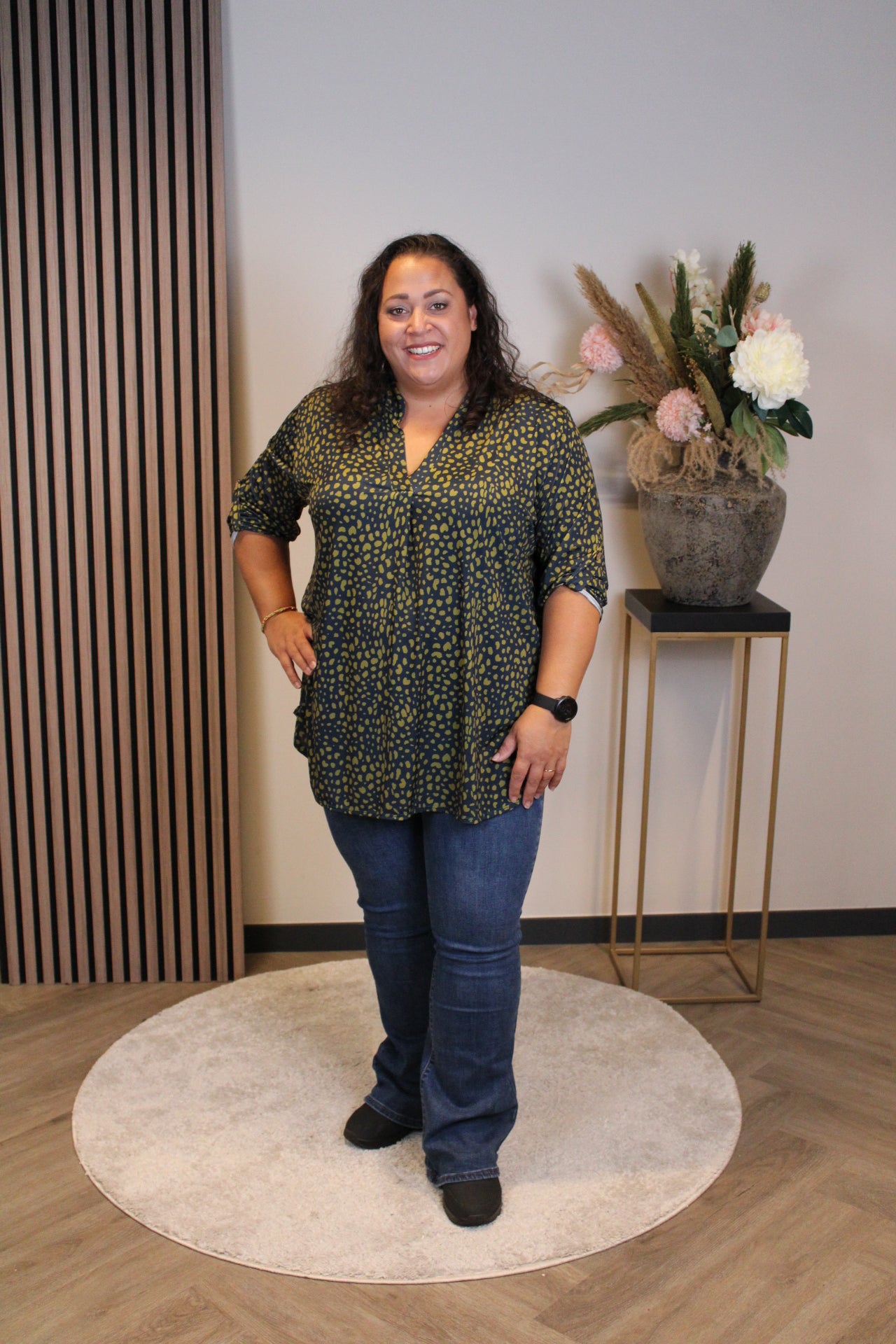 Hester | Bluse aqua/grün Langarm 48 bis 52