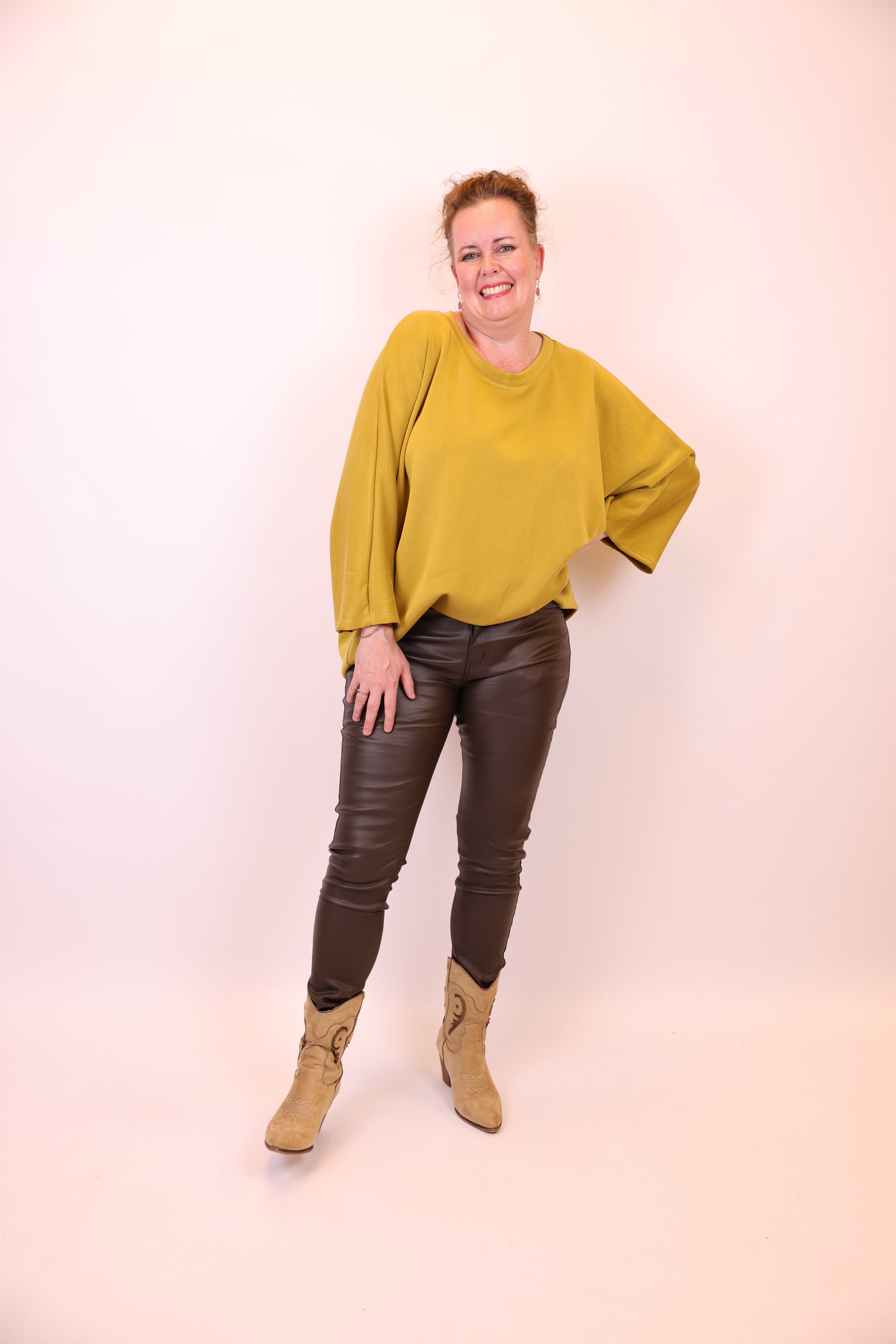 Dora | Bluse schwarz Langarm 52 bis 58