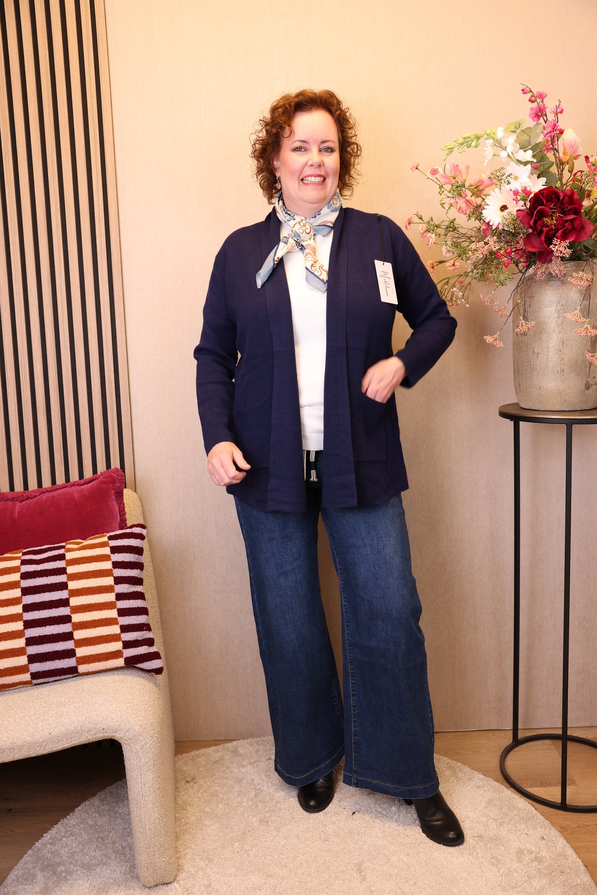 Marit | Sjaal blauw/wit