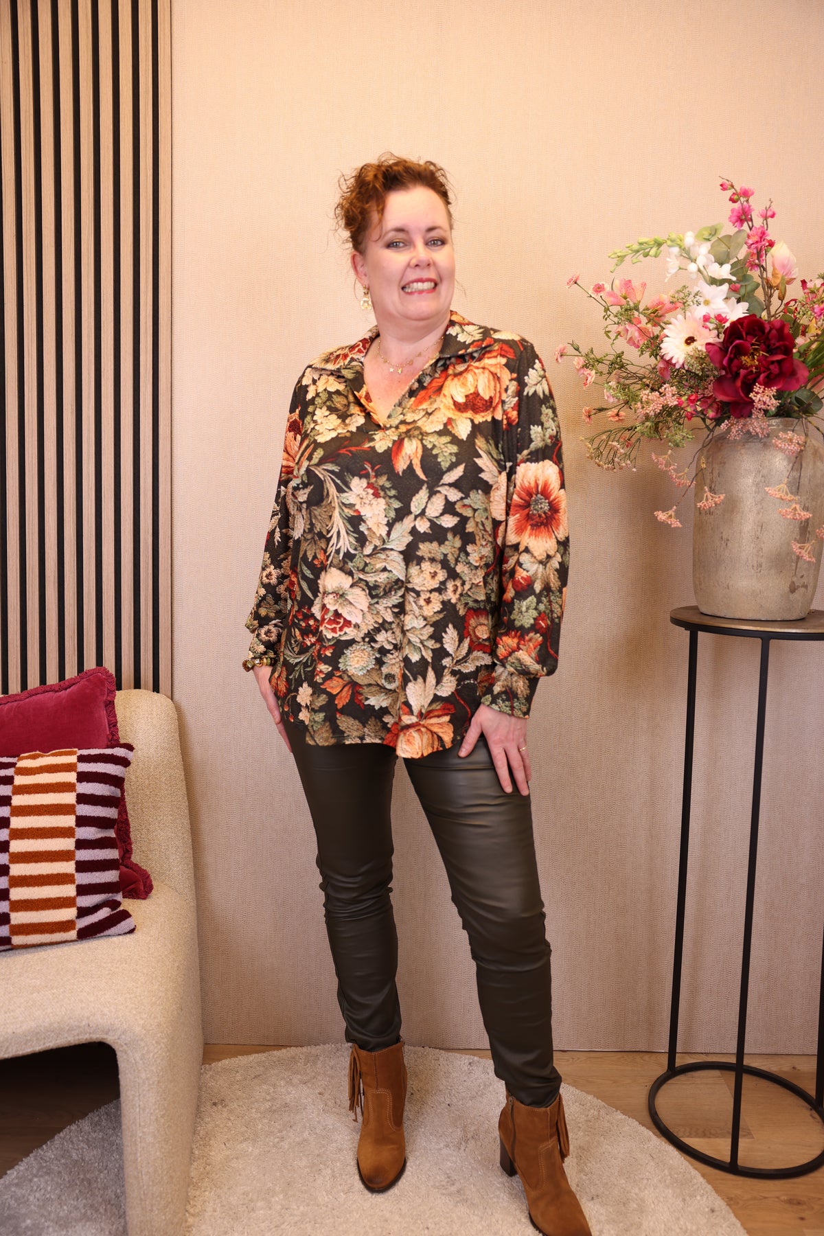 Toos | Blouse groen met kraagje viscose 38 - 58