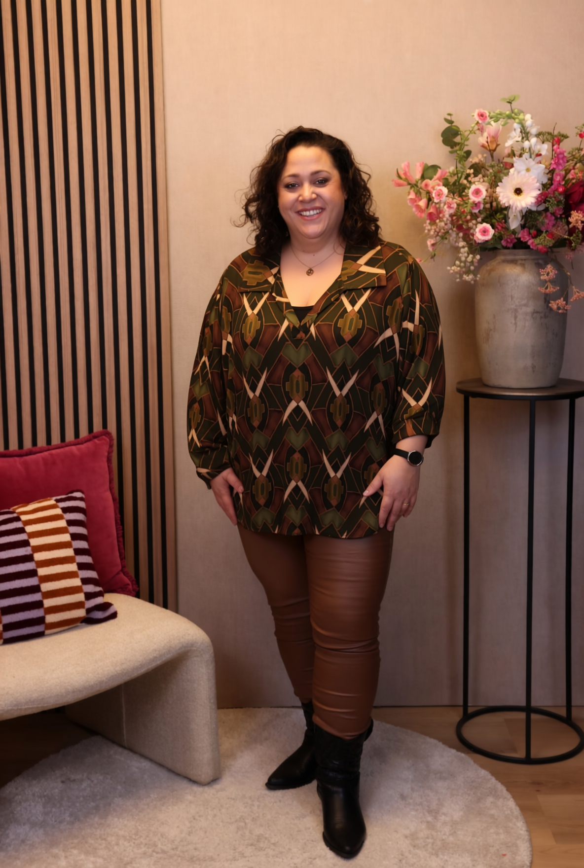 Dora | Bluse schwarz Langarm 52 bis 58