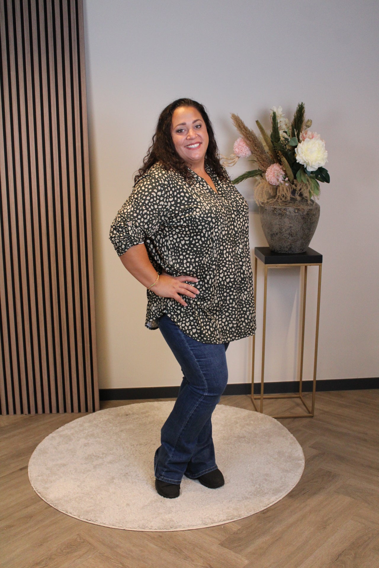 Fenke | Bluse grün Langarm 48 bis 52