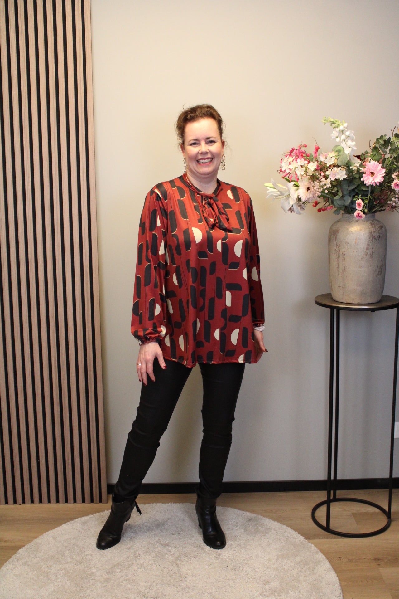 Miekje | Bluse braun Langarm 38 bis 48