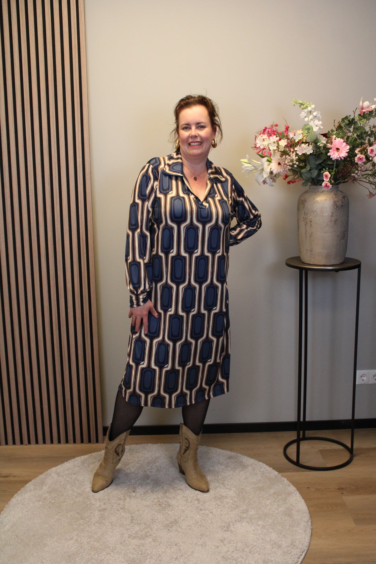 Christa | Grünes Kleid mit langen Ärmeln, Größe 38 bis 44