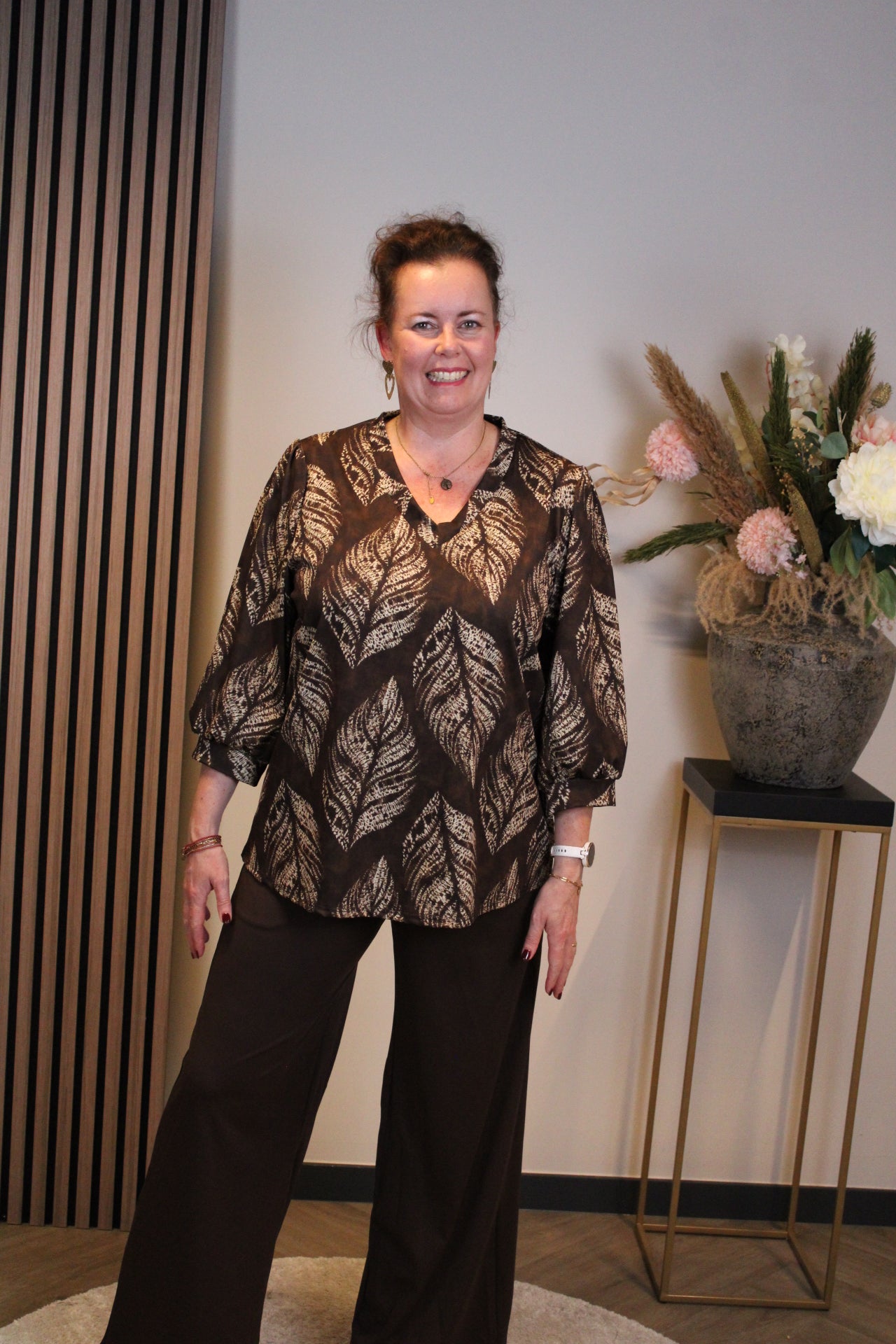 Dora | Bluse schwarz Langarm 52 bis 58