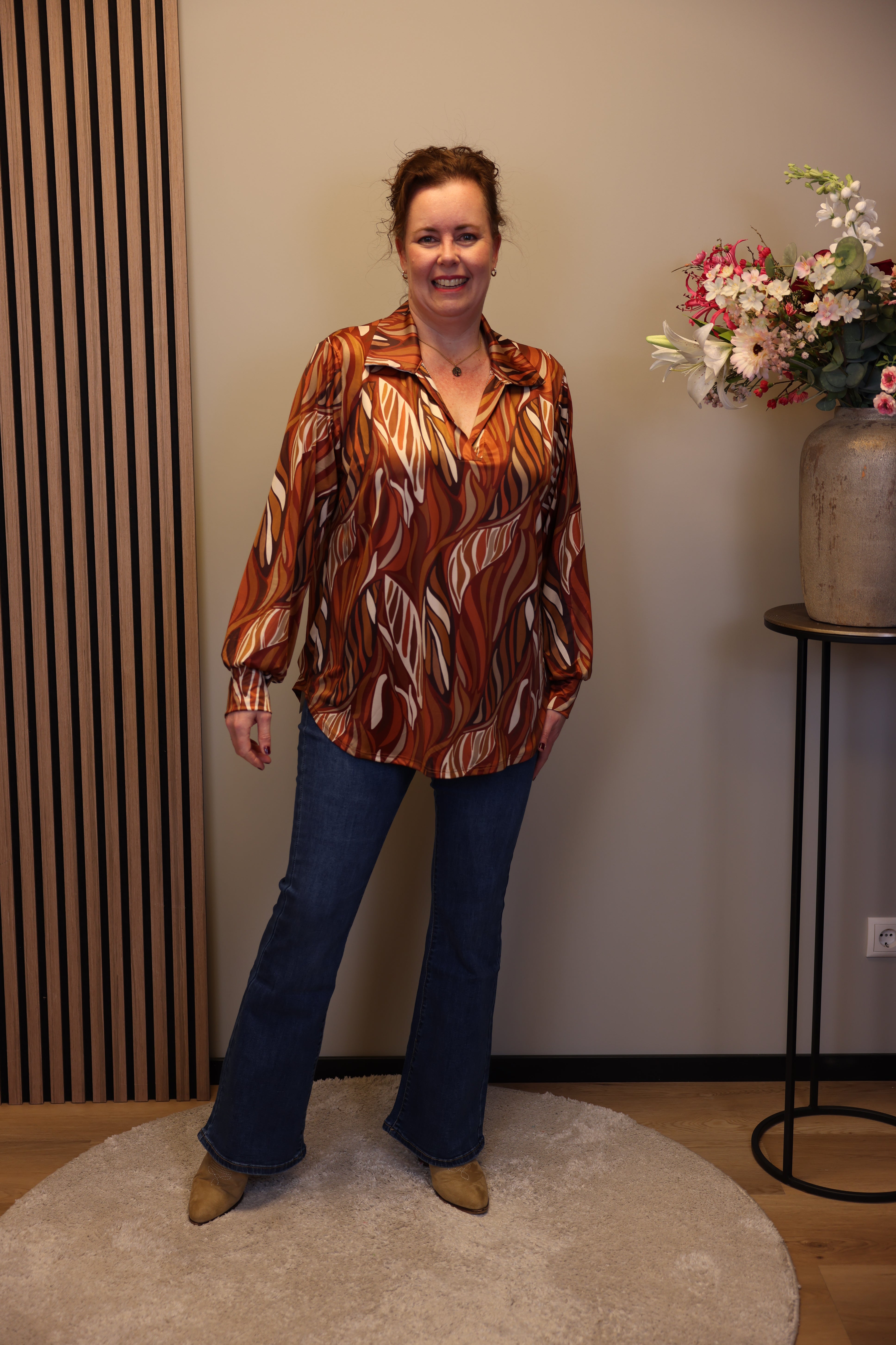 Verona | Bluse mit Kragen blau 48 bis 52