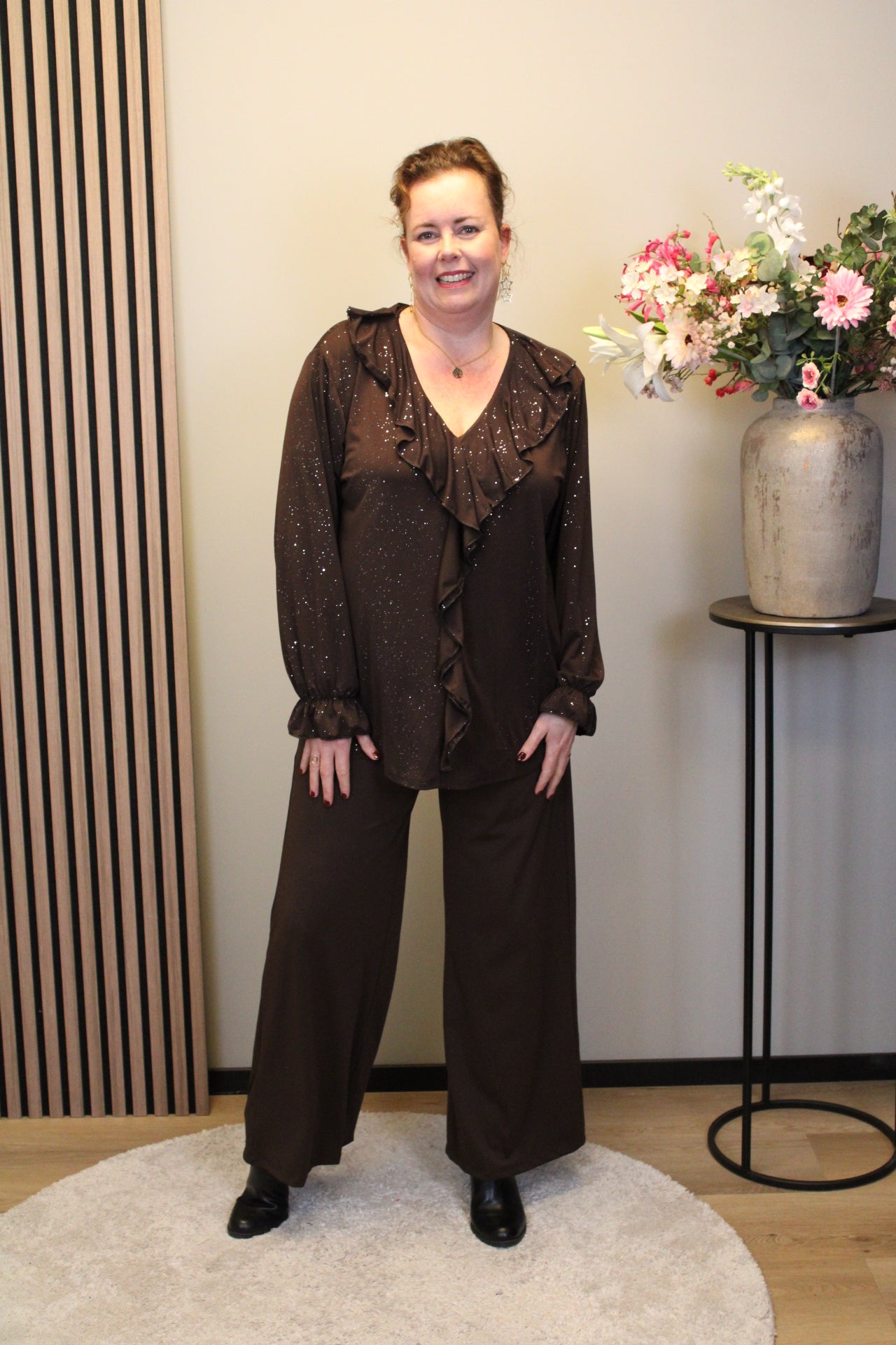 Dora | Bluse schwarz Langarm 52 bis 58