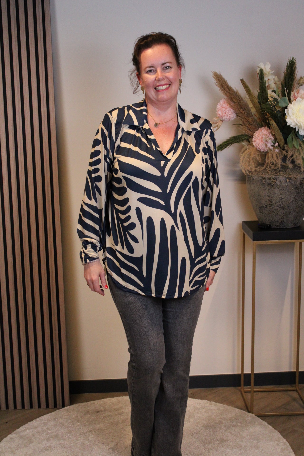 Marie | Bluse mit Kragen blau 38 bis 48