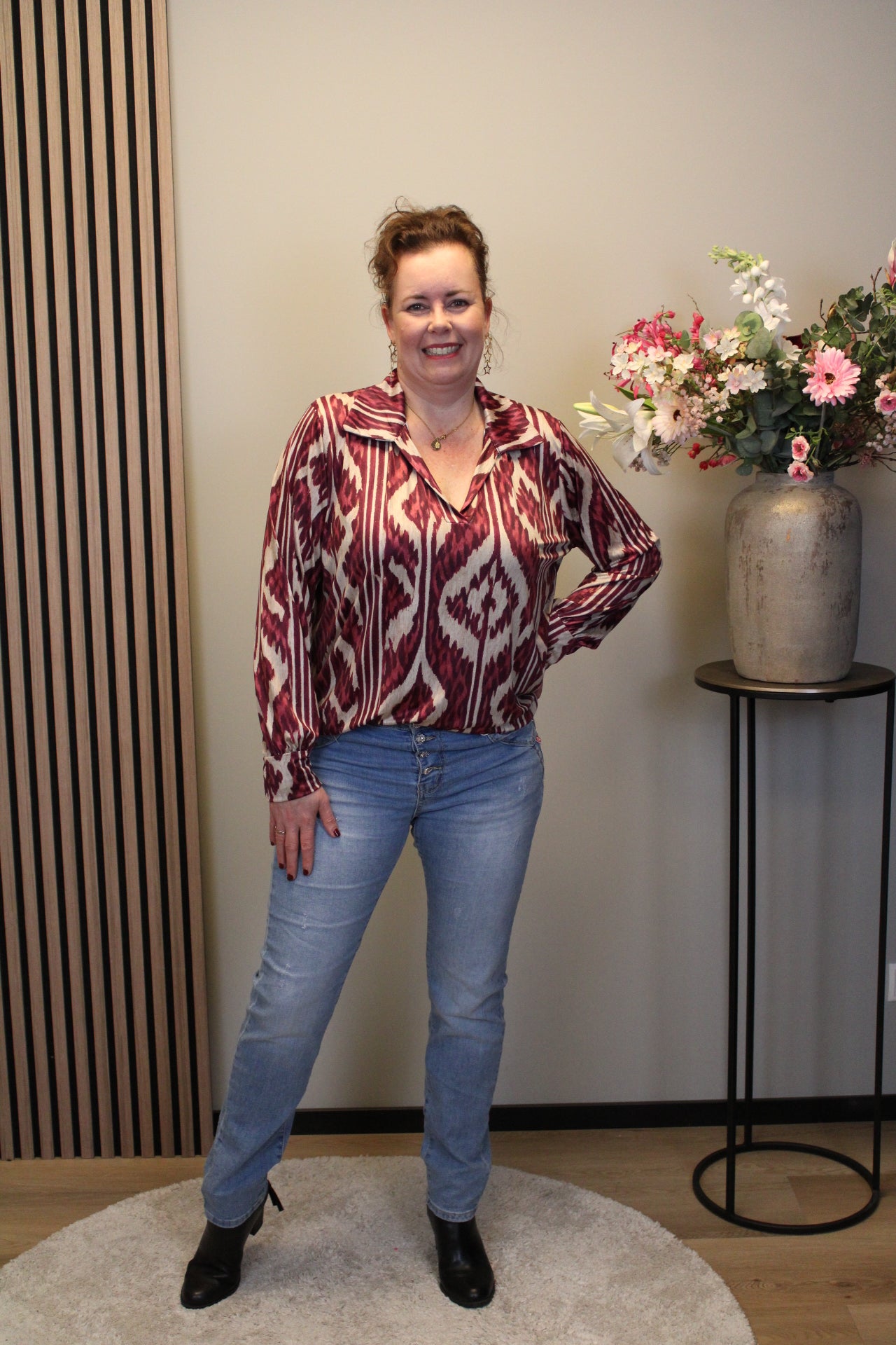 Dora | Bluse schwarz Langarm 52 bis 58